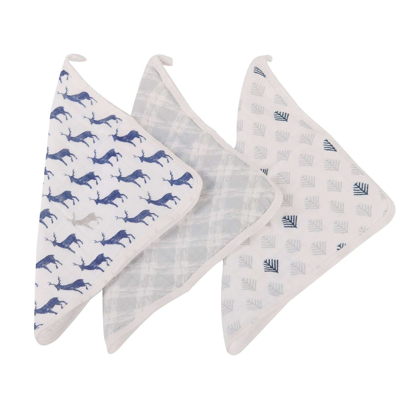 Newcastle Classics Blue Deer Washcloth Set of 3 100 Percent Plush Cotton Newcastle Classics
