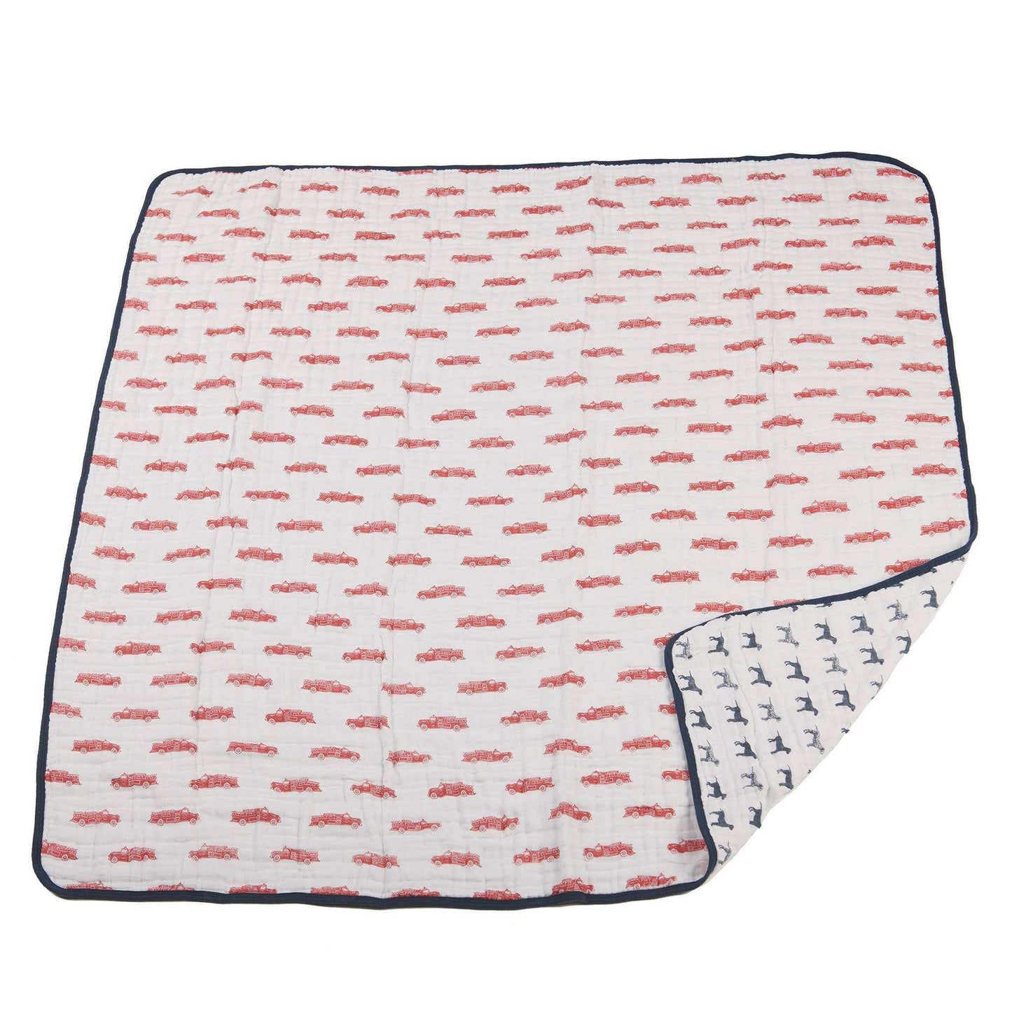 Newcastle Classics Fire Truck and Dalmatian Cotton Blanket 47 x 47 Inches Newcastle Classics