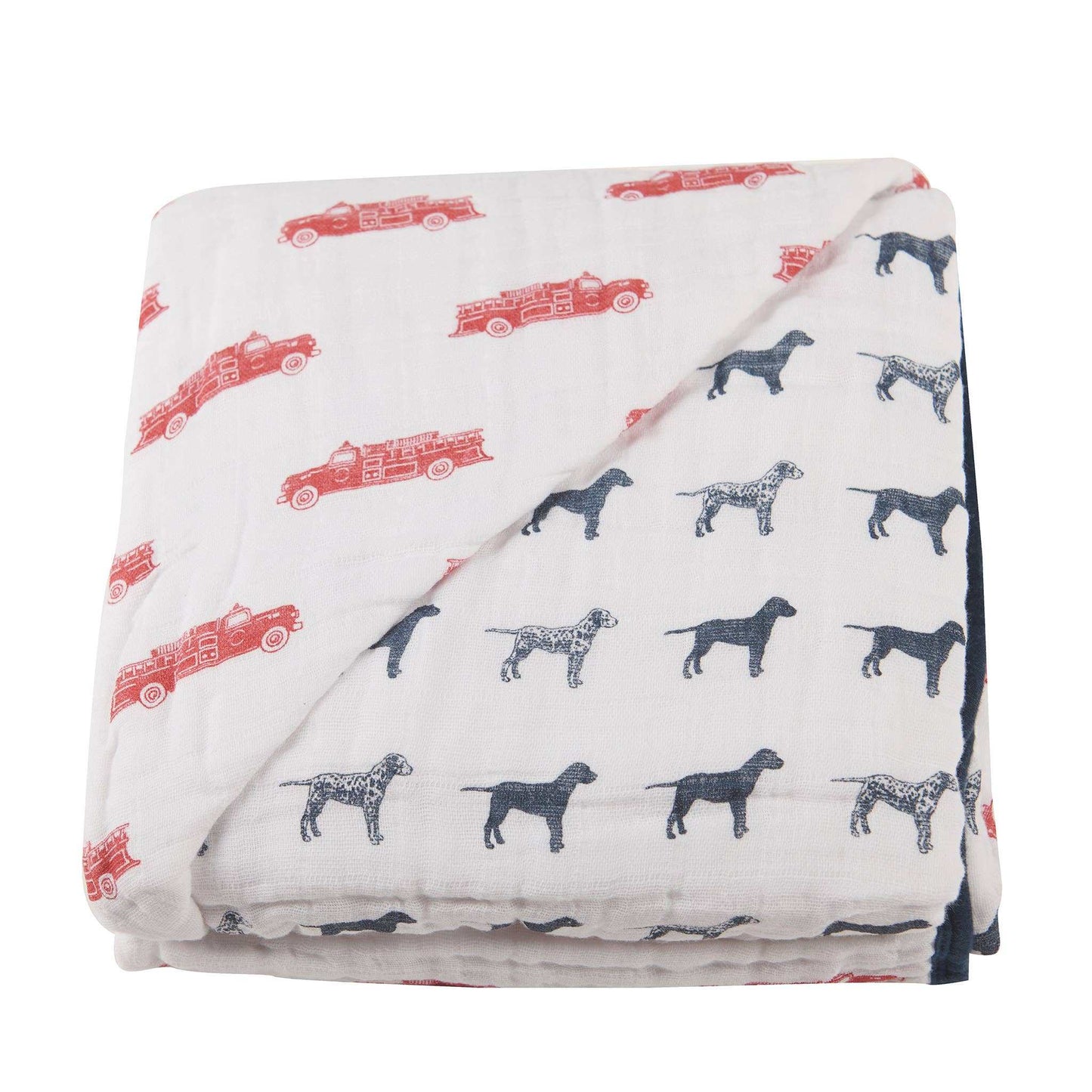 Newcastle Classics Fire Truck and Dalmatian Cotton Blanket 47 x 47 Inches Newcastle Classics