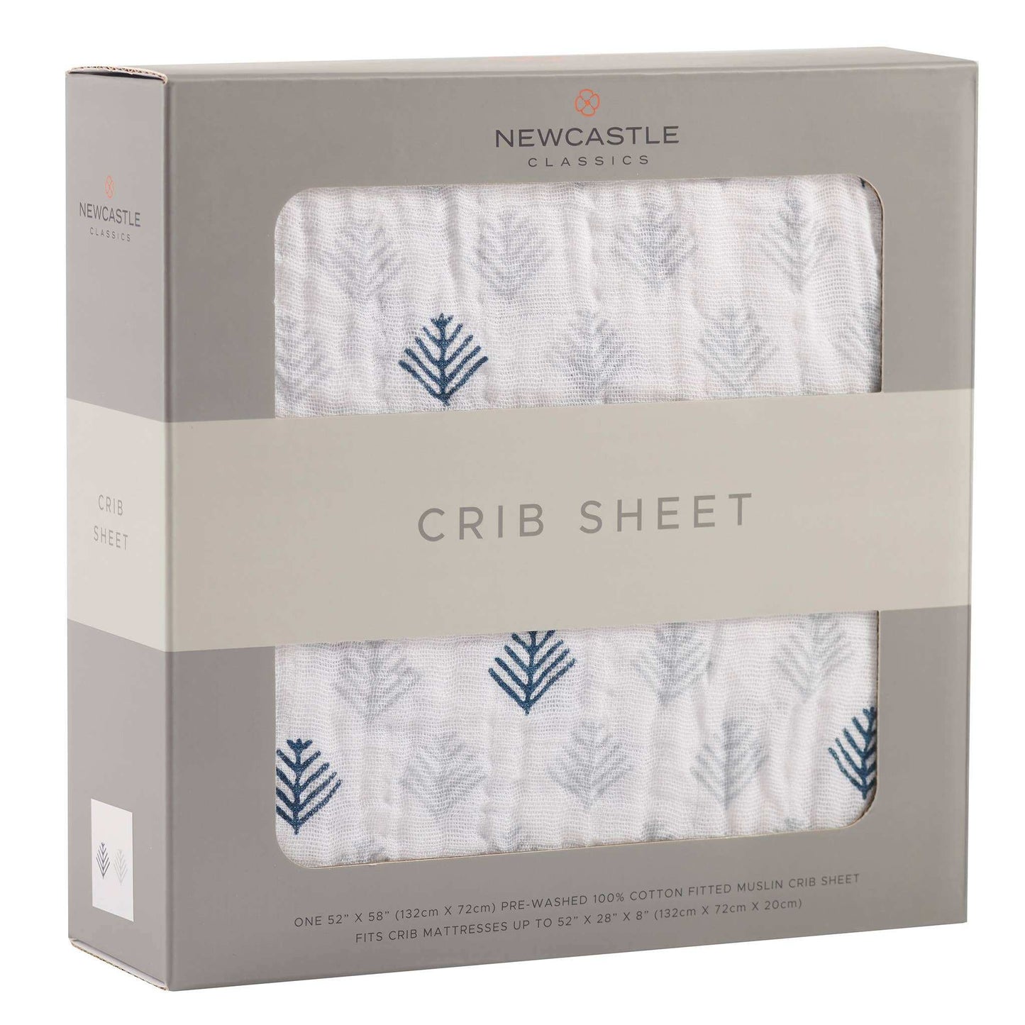 Newcastle Classics Glacier Branch Crib Sheet 100 Percent Natural Cotton Muslin Newcastle Classics
