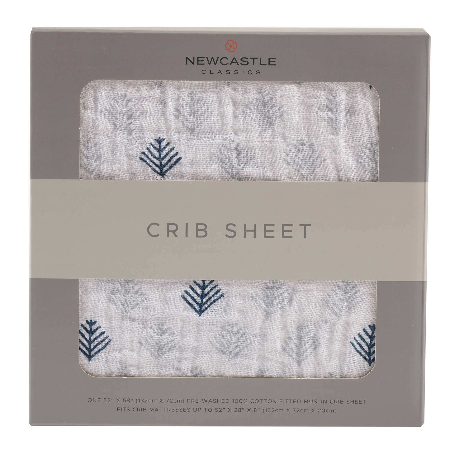 Newcastle Classics Glacier Branch Crib Sheet 100 Percent Natural Cotton Muslin Newcastle Classics