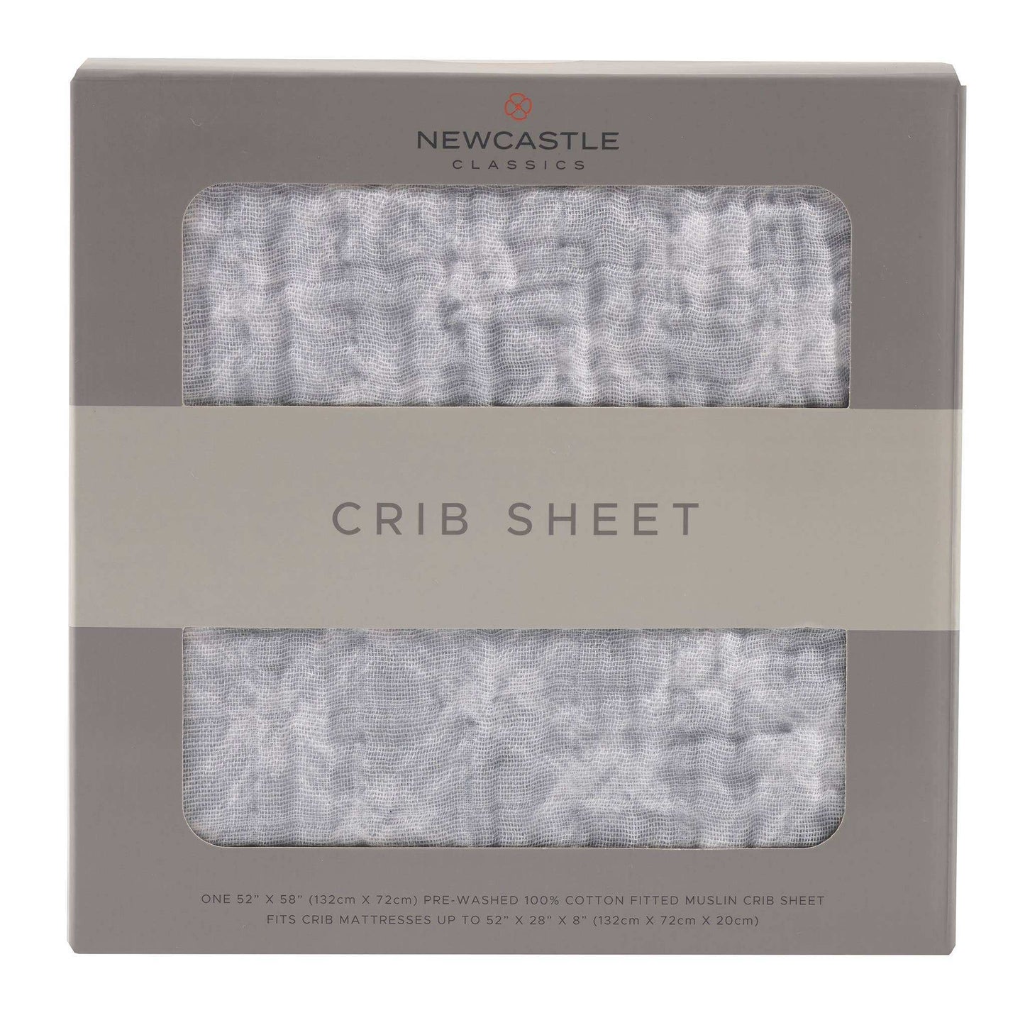 Newcastle Classics Glacier Grey Plaid Crib Sheet Breathable Soft Natural Cotton Muslin 28x52 Inches Newcastle Classics