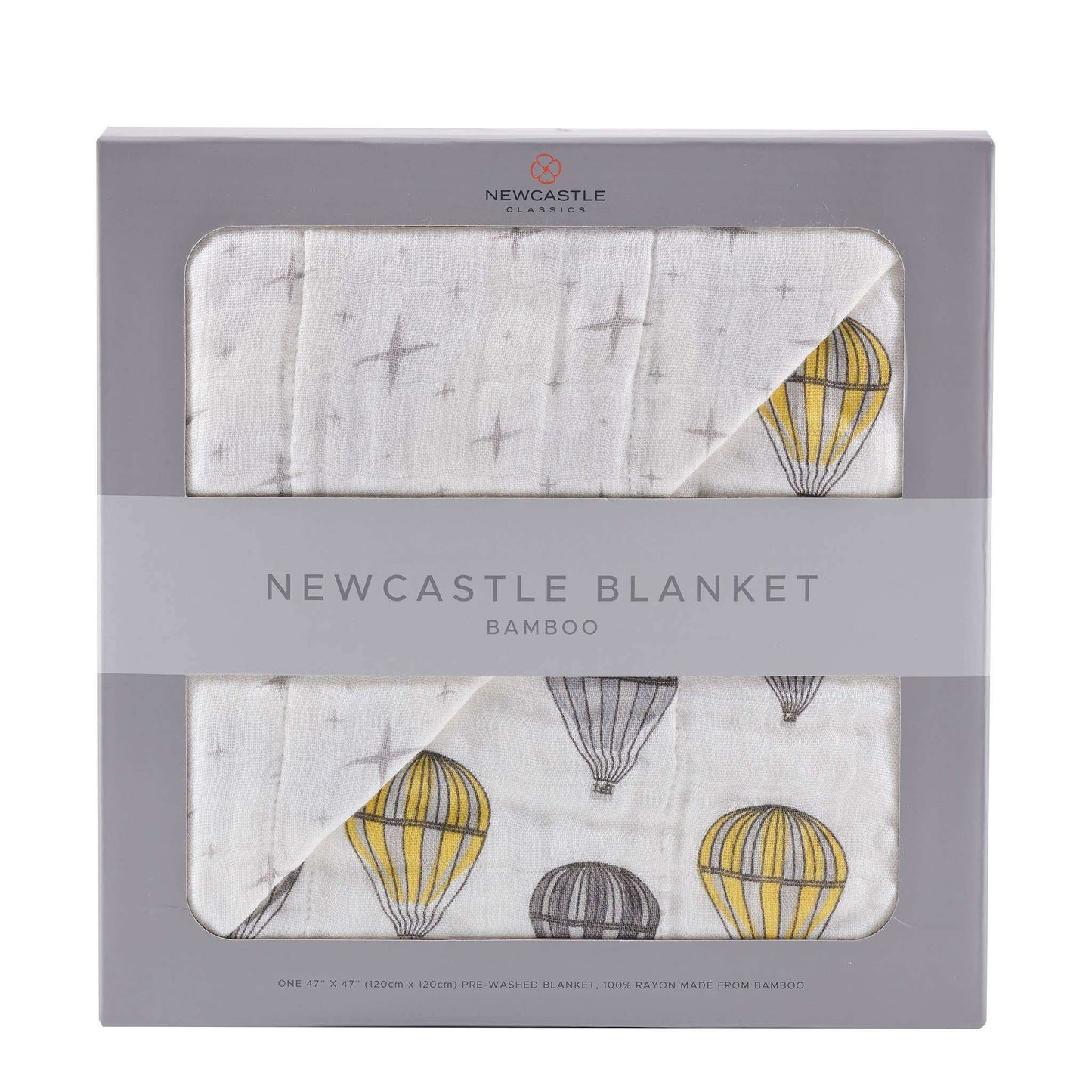 Newcastle Classics Hot Air Balloon and North Star Kids Bamboo Muslin Blanket 47 x 47 Inches Newcastle Classics