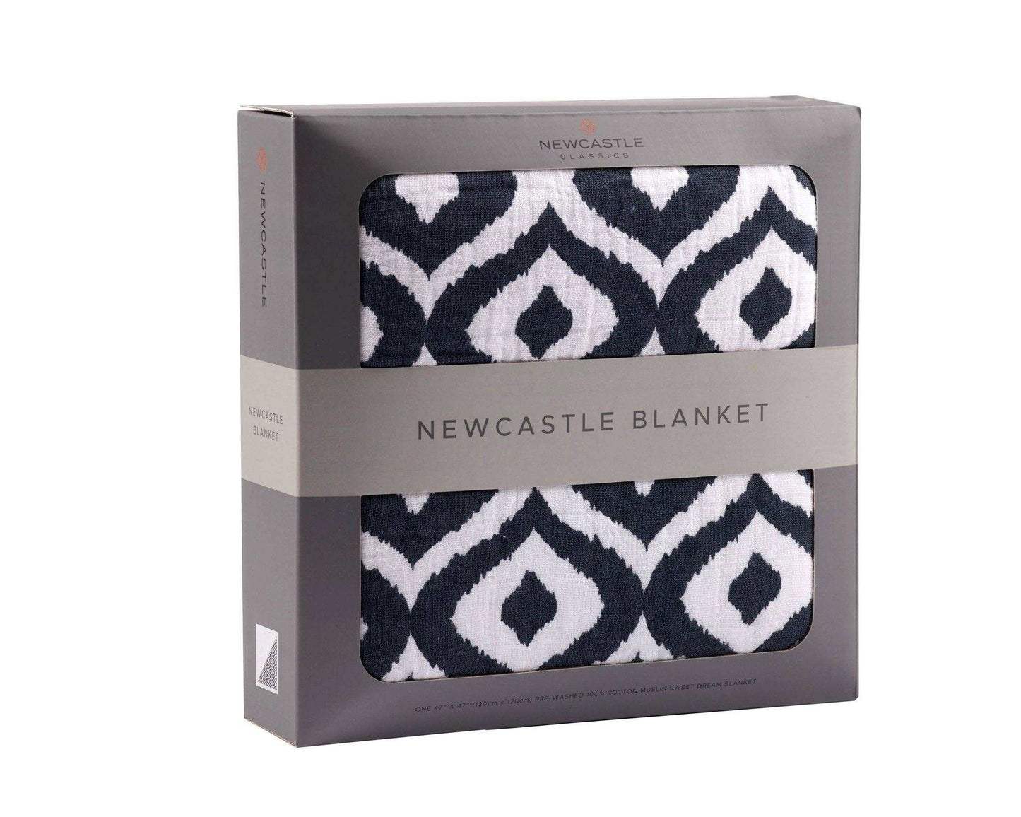 Newcastle Classics Moroccan Blue Cotton Muslin Blanket Four Layers 100 Percent Natural Cotton Soft Breathable Fabric Newcastle Classics