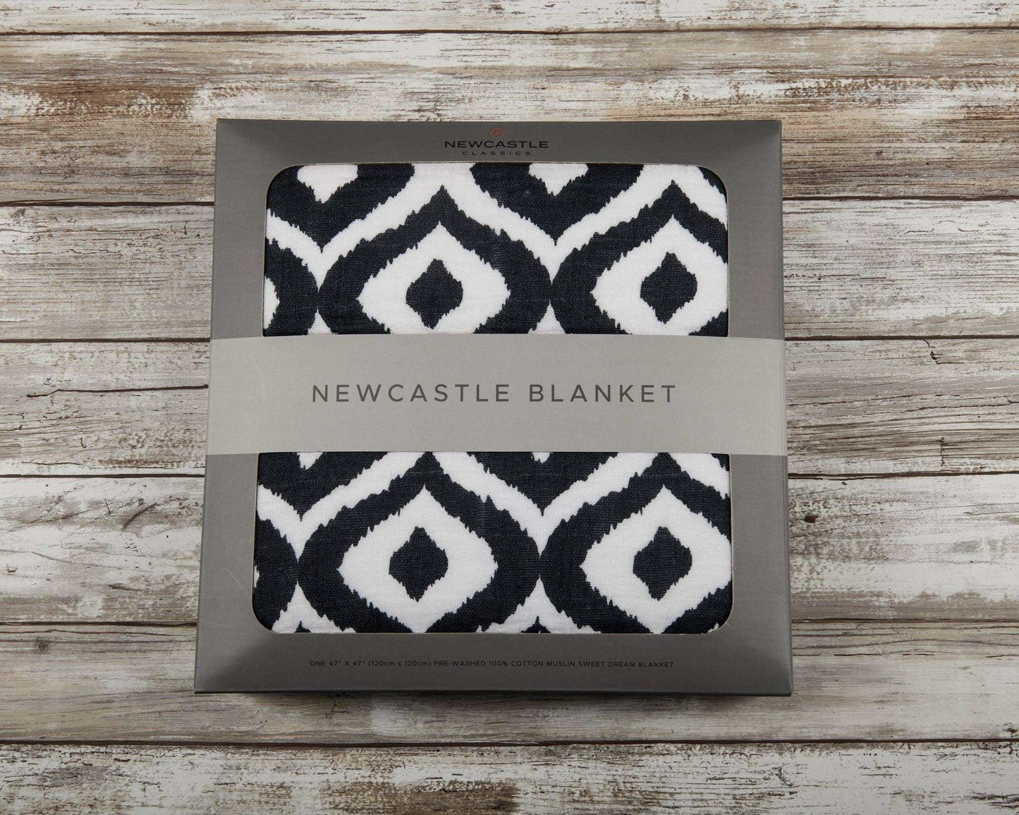 Newcastle Classics Moroccan Blue Cotton Muslin Blanket Four Layers 100 Percent Natural Cotton Soft Breathable Fabric Newcastle Classics