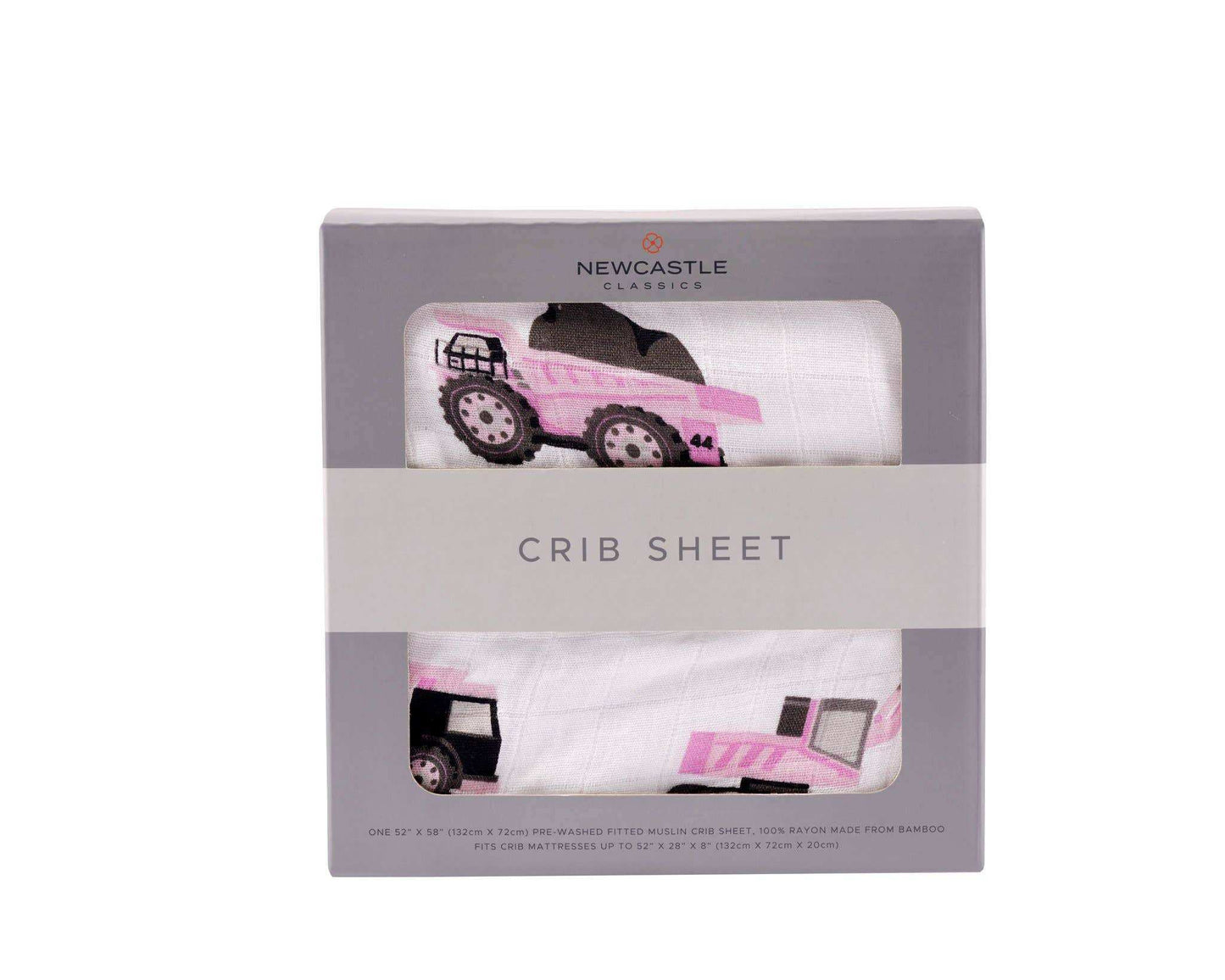 Newcastle Classics Pink Digger Crib Sheet 100 Percent Natural Bamboo Muslin 28x52 Inches Newcastle Classics