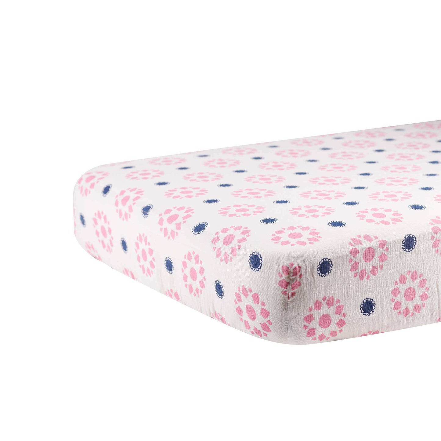 Newcastle Classics Primrose Indigo Crib Sheet 100 Percent Natural Cotton Muslin Newcastle Classics