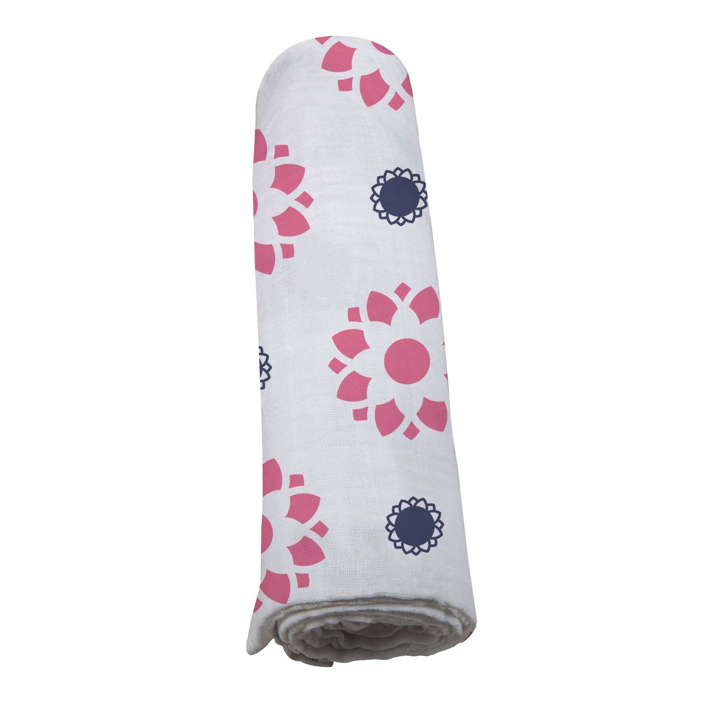 Newcastle Classics Primrose Indigo Swaddle 100 Percent Natural Cotton Muslin Multipurpose Blanket Newcastle Classics