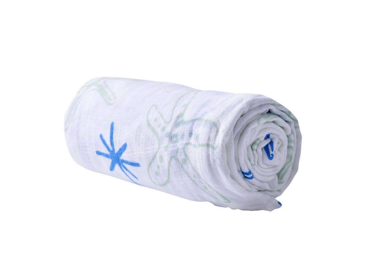 Newcastle Classics Starfish Swaddle 100 Percent Natural Cotton Muslin Breathable Soft Pre Washed Swaddling Blanket Newcastle Classics