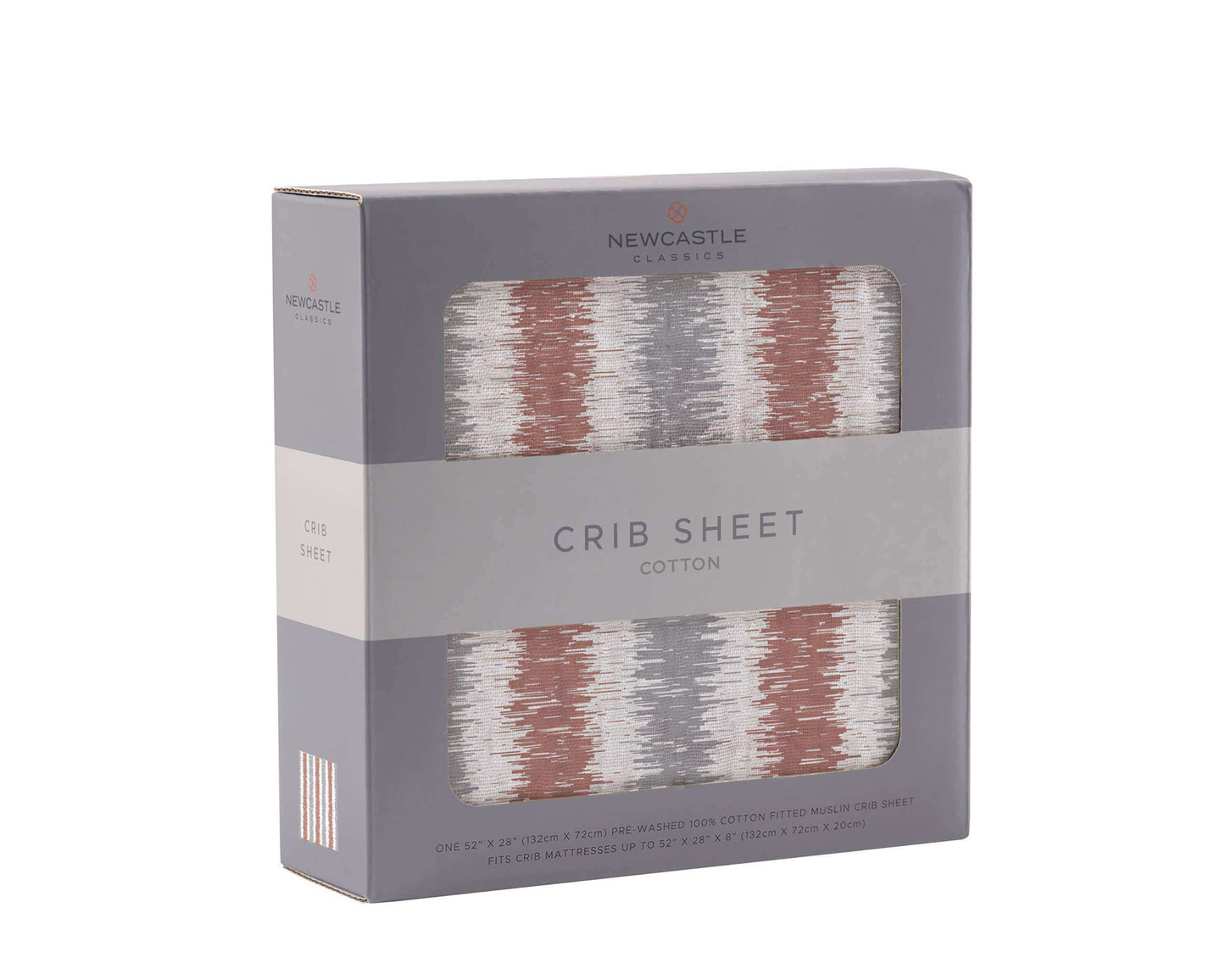 Newcastle Classics Western Stripe Crib Sheet 100 Percent Natural Cotton Muslin 28x52 Inches Newcastle Classics