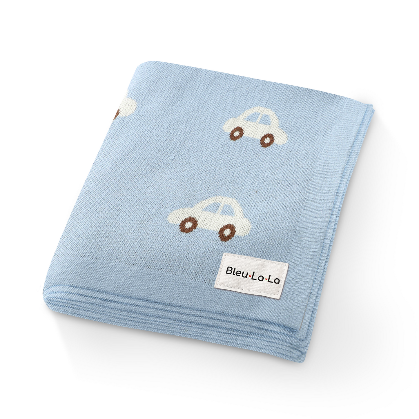 100 Percent Cotton Luxury Knit Car Swaddle Blanket Bleu La La