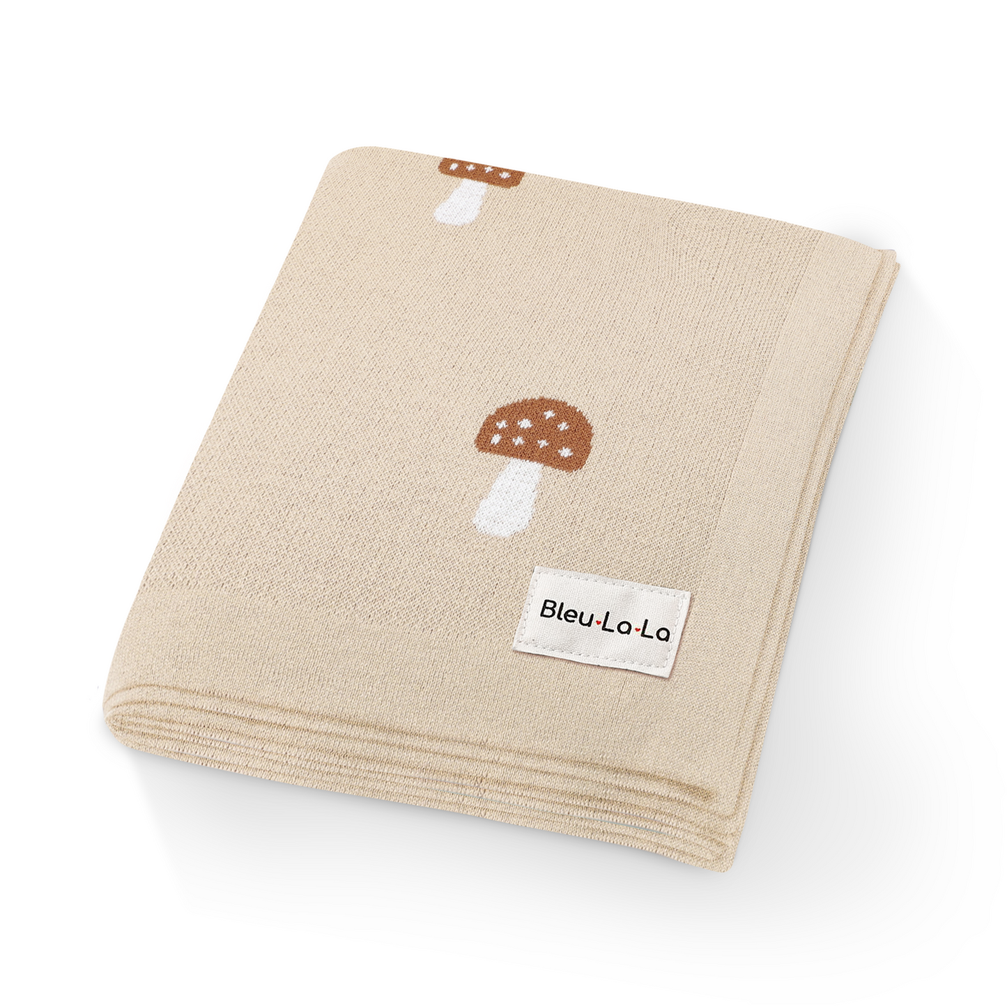 Luxury Knit Mushroom Swaddle Baby Blanket Made from 100 Percent Cotton for Year-Round Comfort Bleu La La