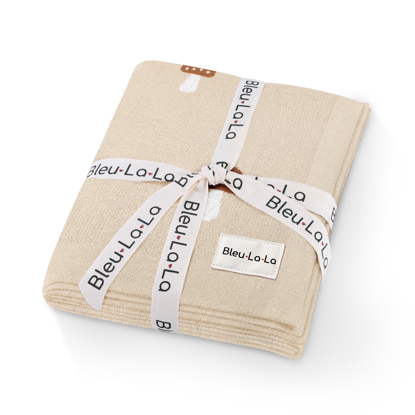Luxury Knit Mushroom Swaddle Baby Blanket Made from 100 Percent Cotton for Year-Round Comfort Bleu La La