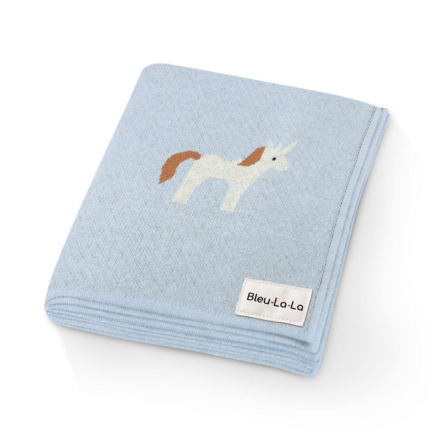 Knit Unicorn Blanket for Babies Made with 100 Percent Pure Cotton Bleu La La