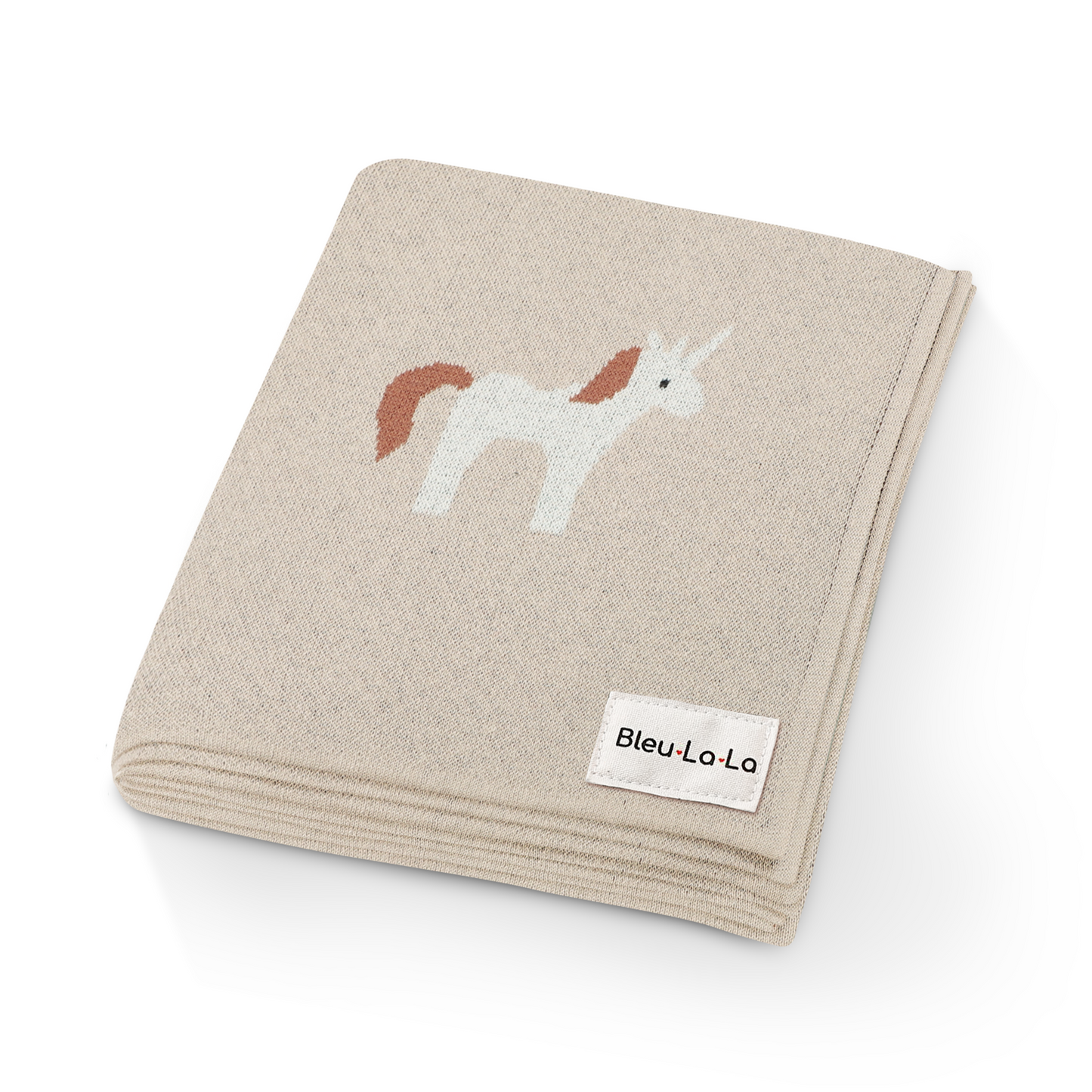 Knit Unicorn Blanket for Babies Made with 100 Percent Pure Cotton Bleu La La