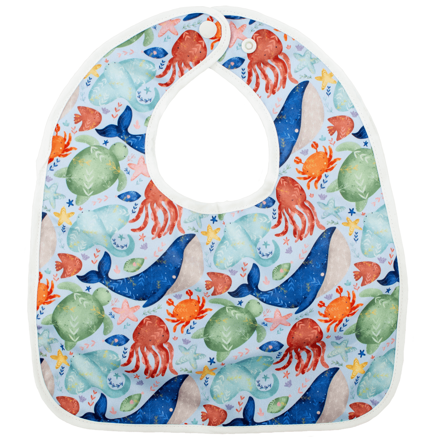 Ocean Cuties Flip Bib Waterproof Machine Washable Baby Bib with Pocket Texas Tushies