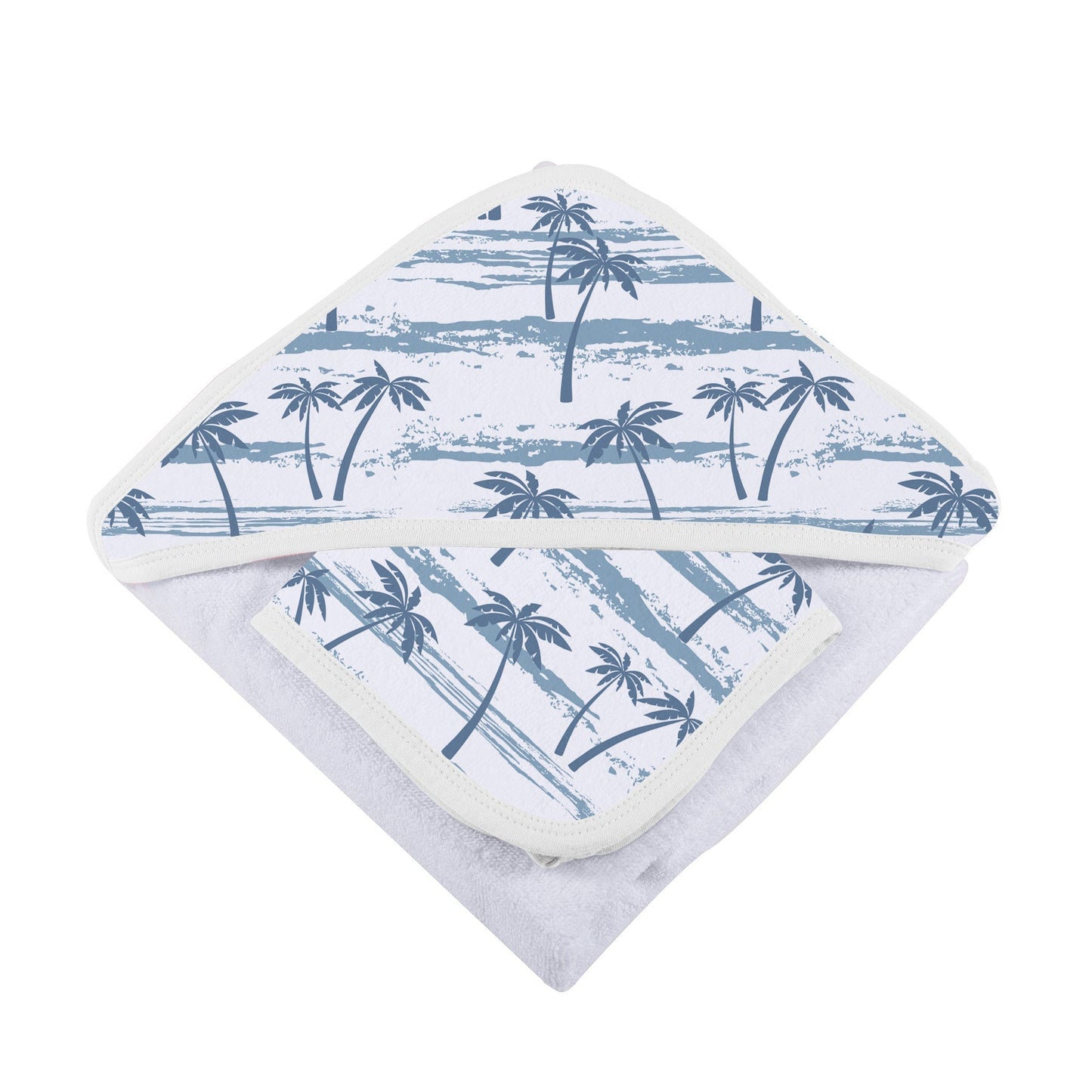 Ocean Palm Trees Bamboo Hooded Towel and Washcloth Set for Kids Newcastle Classics