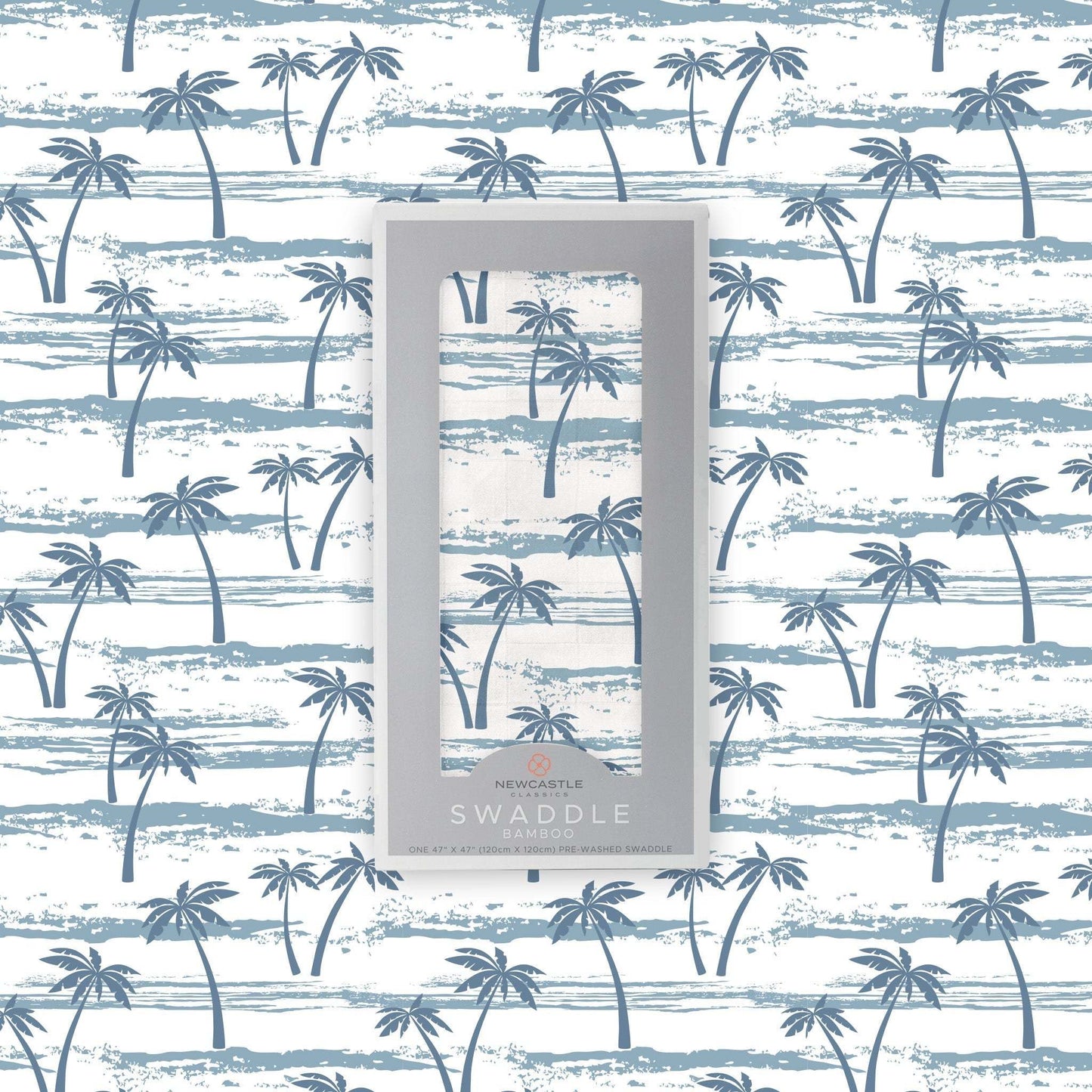 Ocean Palm Trees Bamboo Swaddle Soft Muslin Blanket Versatile Stroller Nursing Cover Newcastle Classics
