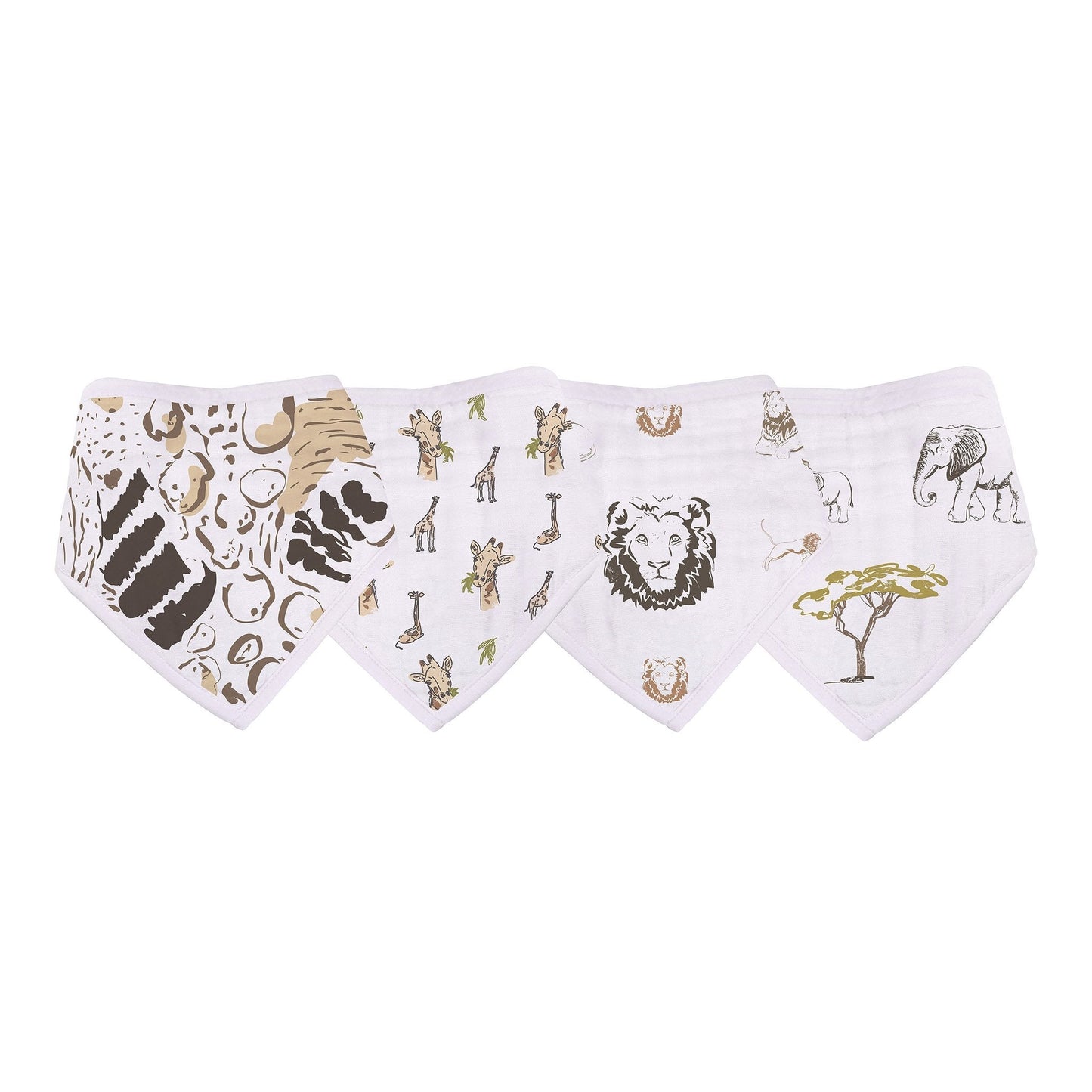 On The Savannah Bamboo Bandana Bibs 4 Pack Soft Absorbent Muslin for Feeding and Teething Newcastle Classics