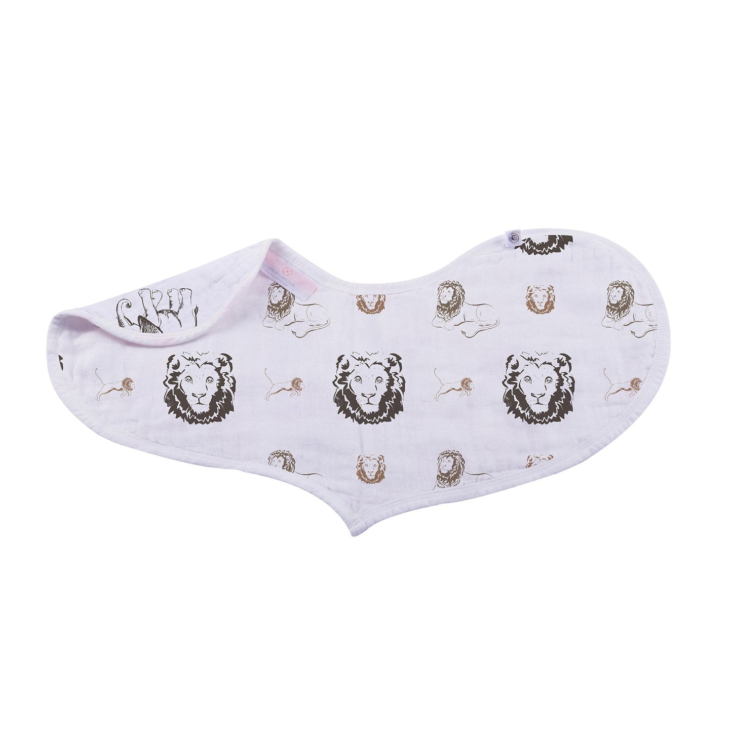 On The Savannah Heart Bib 2 Pack Soft Bamboo Muslin Snap Closure Feeding and Teething Newcastle Classics