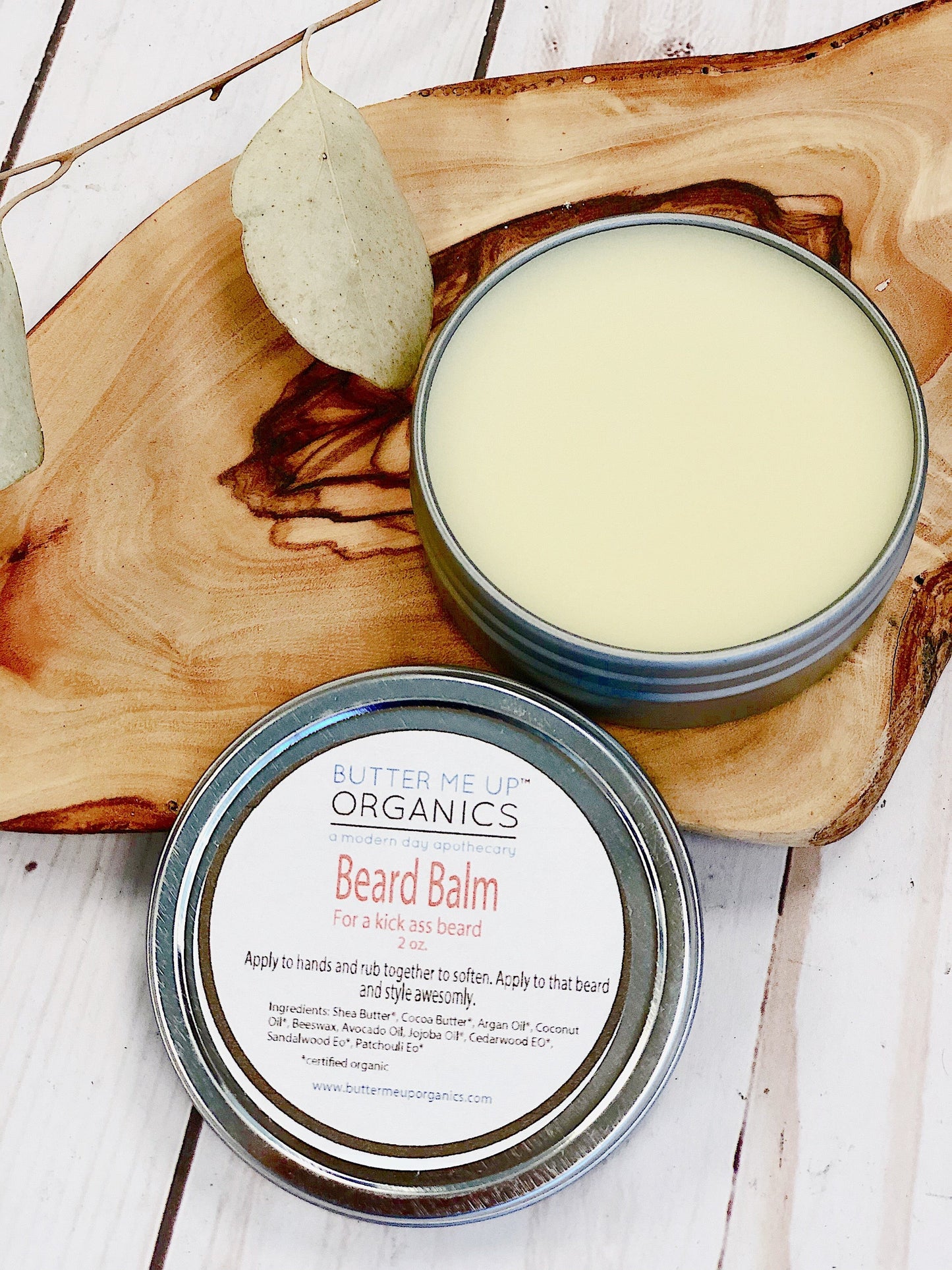 Organic Beard Balm Natural Grooming Conditioner For Polished Facial Hair Butter Me Up Organics