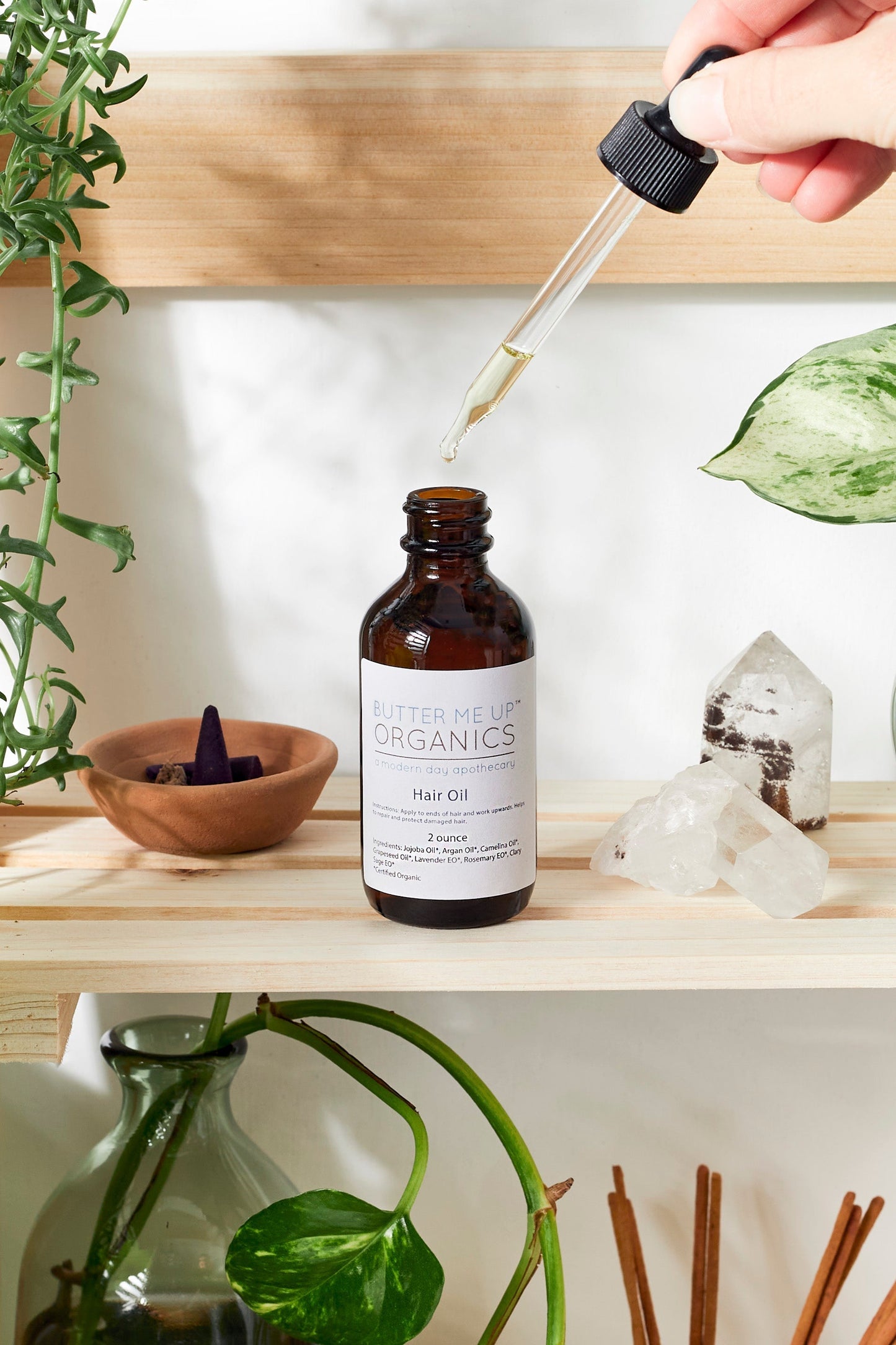 Organic Hair Oil for Repairing Healthy Hair with Argan Jojoba and Camelina Oils Butter Me Up Organics