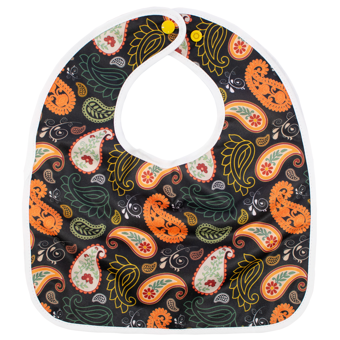 Paisley Flip Bib With Pocket Machine Washable Water Resistant Texas Tushies
