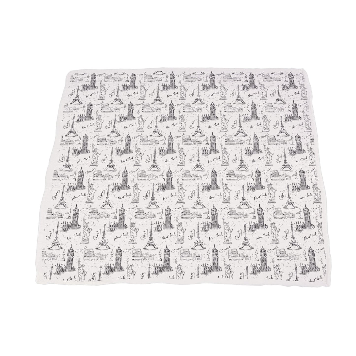 Pearl Polka Dot London Paris New York Newcastle Blanket 100 Percent Natural Bamboo Muslin 47 Inch x 47 Inch Newcastle Classics