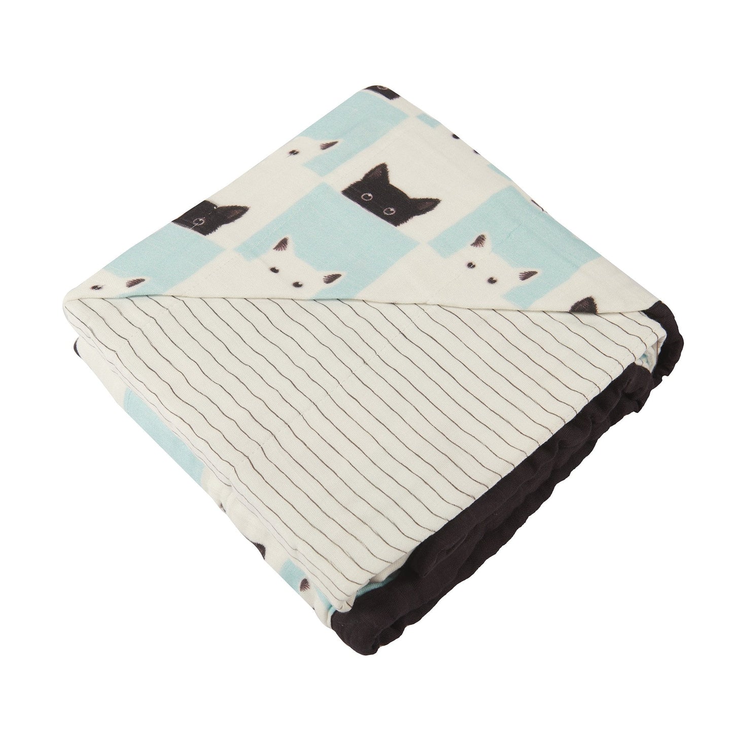 Peek A Boo Cats Pencil Stripe Bamboo Muslin Newcastle Blanket Newcastle Classics