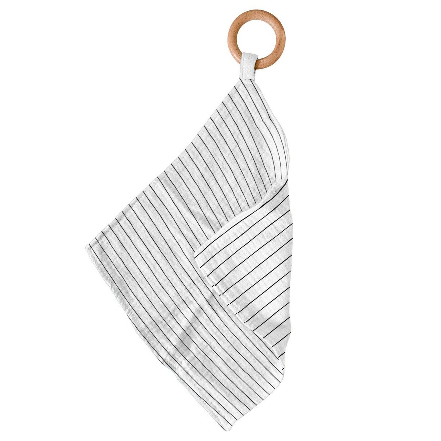 Pencil Stripe Bamboo Blankie Teether With Removable Beach Wood Ring Newcastle Classics
