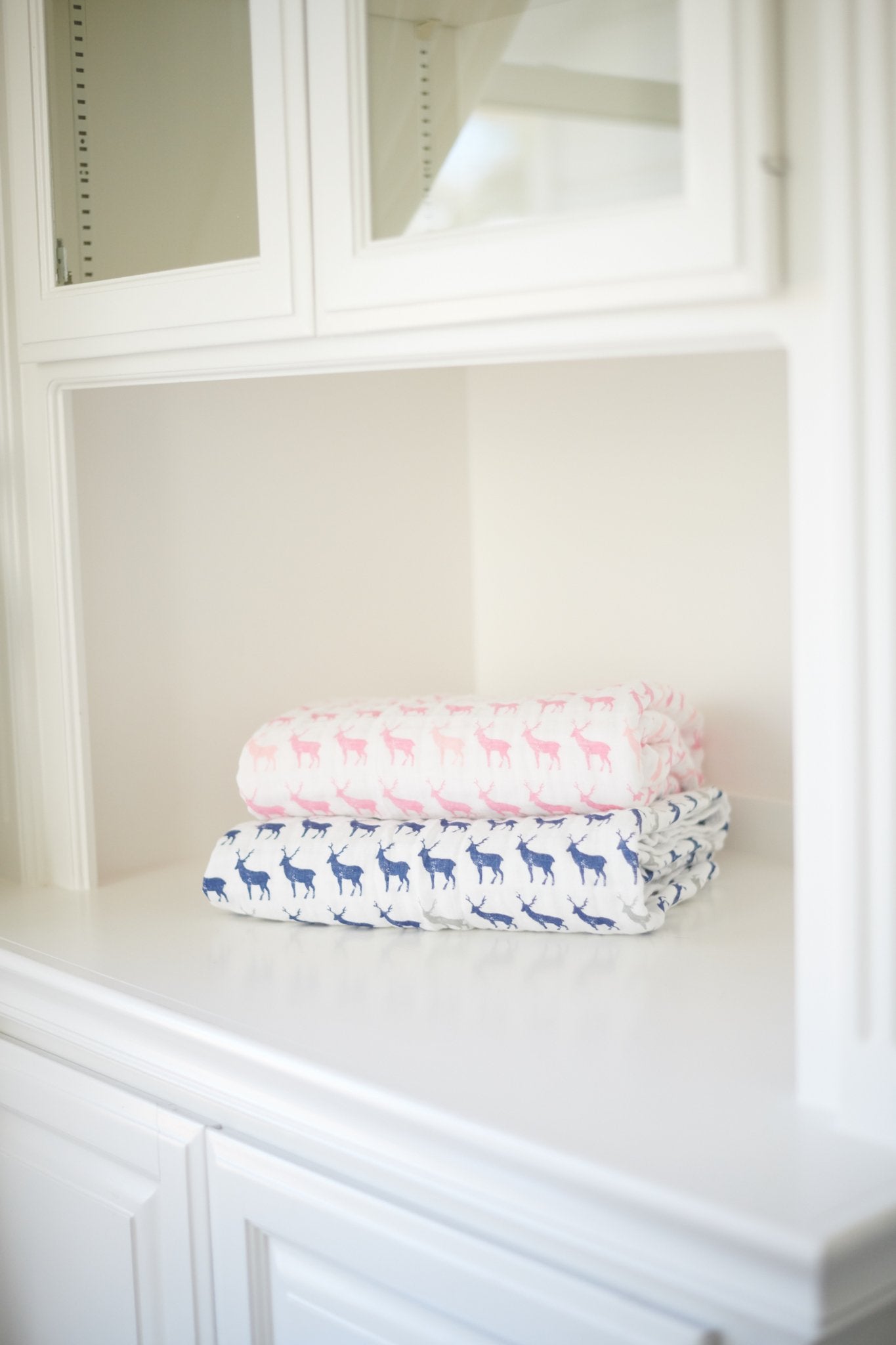 Pink Deer and Primrose Pink Plaid Cotton Muslin Newcastle Blanket for Kids Newcastle Classics