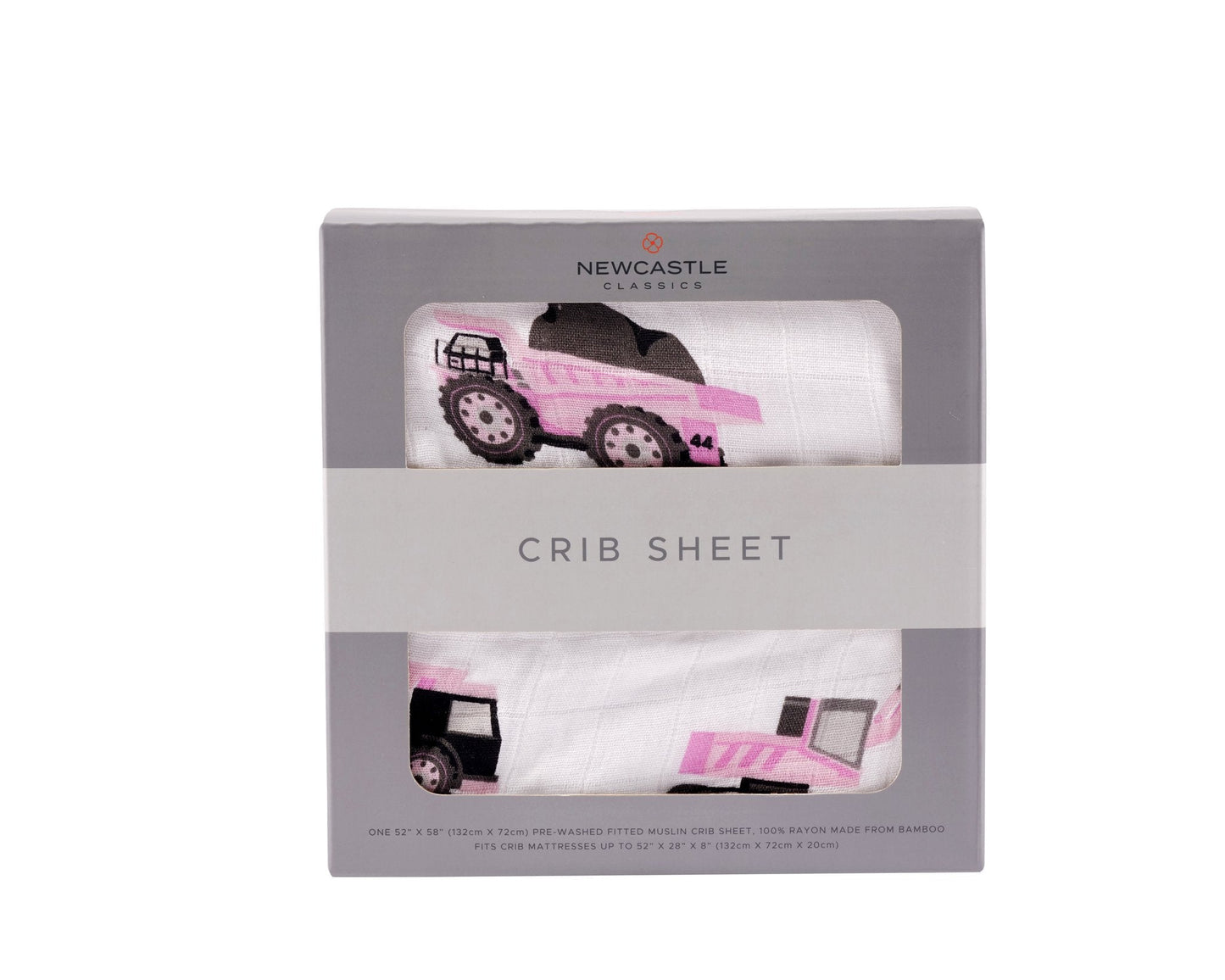 Pink Digger Bamboo Crib Sheet Soft Breathable Comfy Snug Fit 28x52 Inches Natural Muslin Newcastle Classics