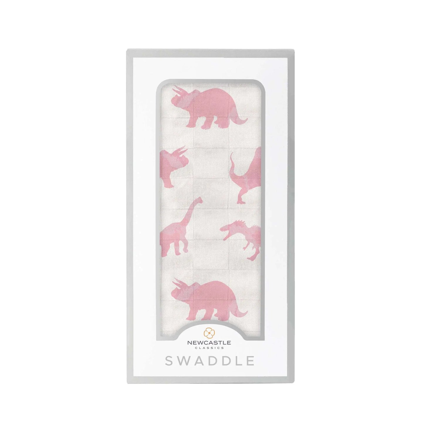Pink Dinosaurs Bamboo Muslin Swaddle Blanket for Baby Soft Breathable Multi Use Newcastle Classics