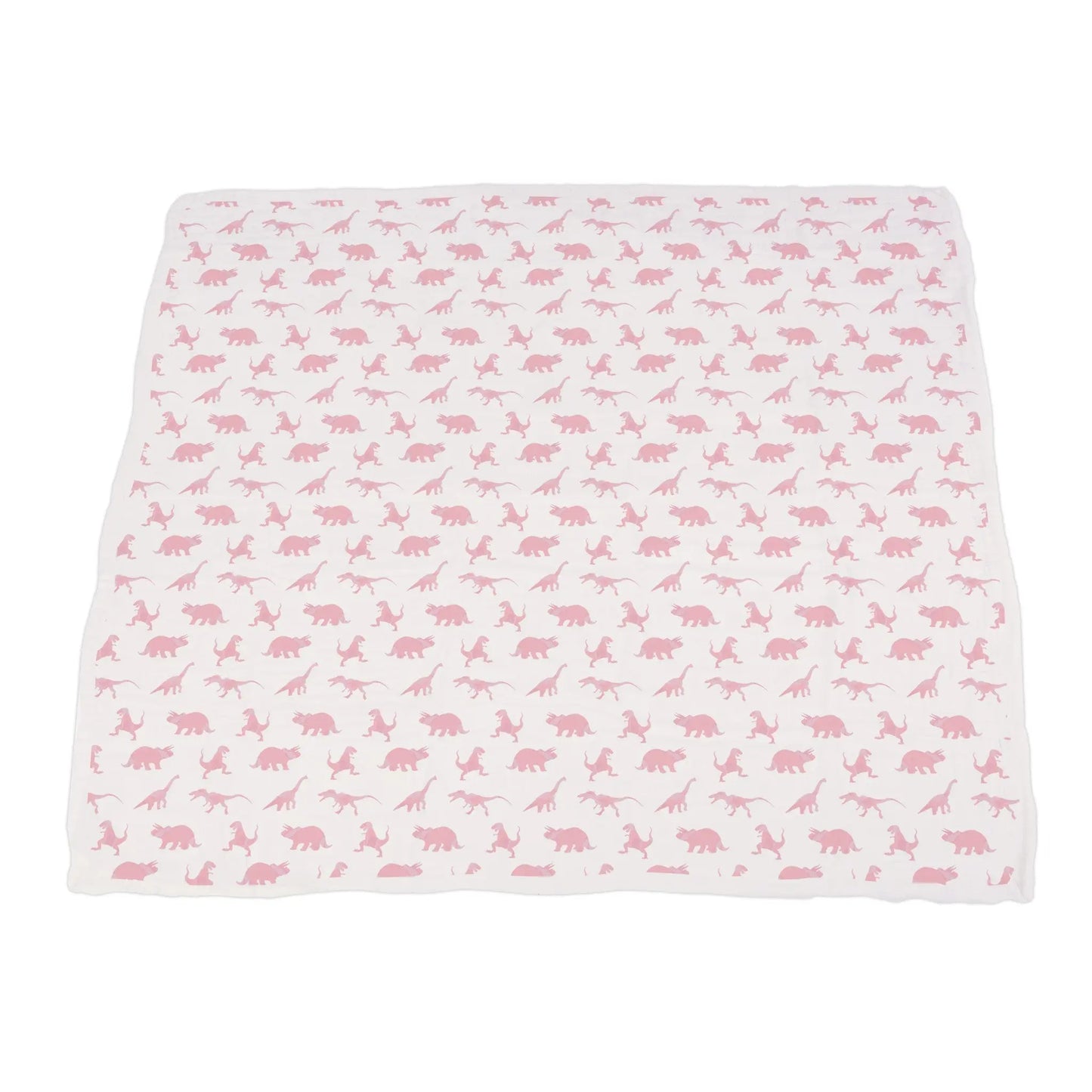 Pink Dinosaurs And Pink Polka Dot Bamboo Muslin Blanket For Kids 47 Inch x 47 Inch Newcastle Classics