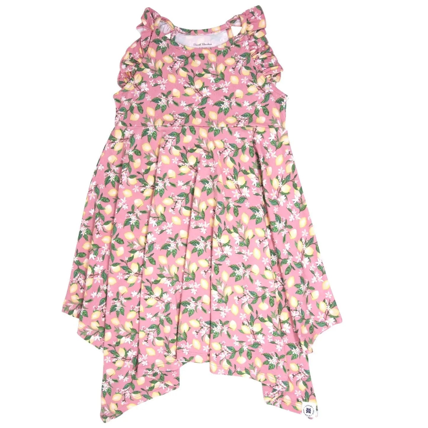 Pink Lemon Floral Print Emma's Racerback Dress for Girls Sweet Bamboo