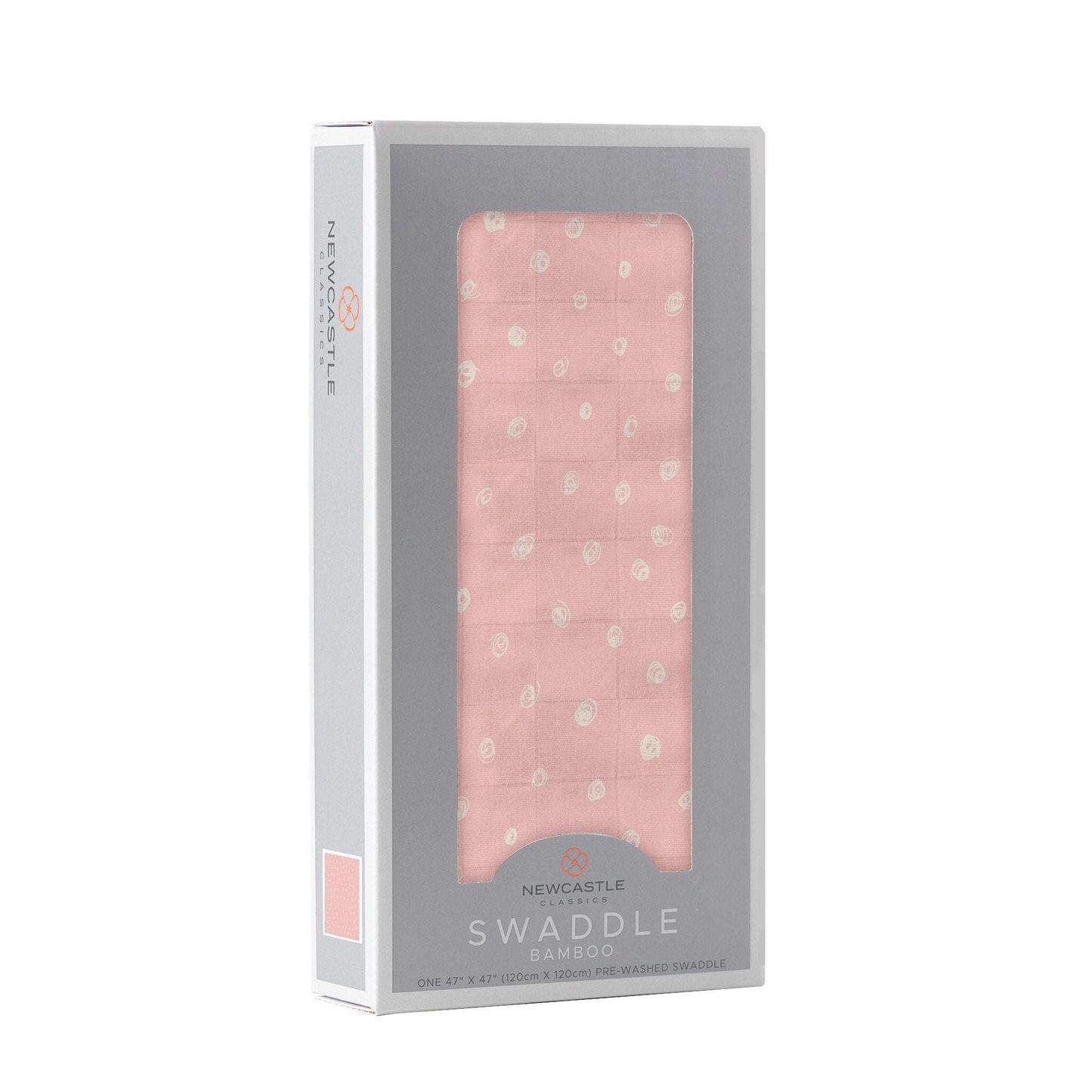 Pink Pearl Polka Dot Bamboo Swaddle Blanket for Babies Newcastle Classics