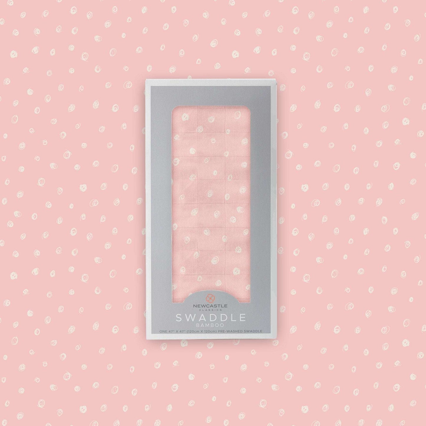 Pink Pearl Polka Dot Bamboo Swaddle Blanket for Babies Newcastle Classics
