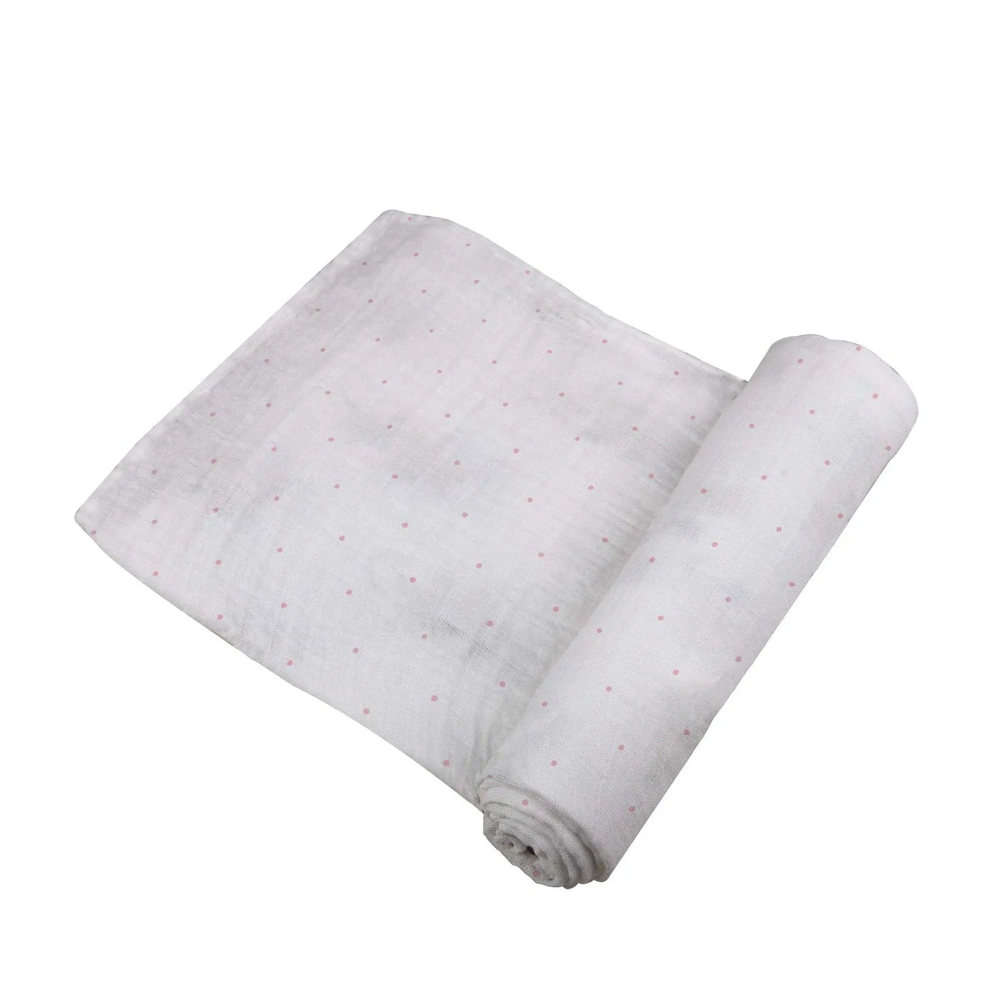 Pink Polka Dot Bamboo Muslin Swaddle Blanket For Newborns Newcastle Classics