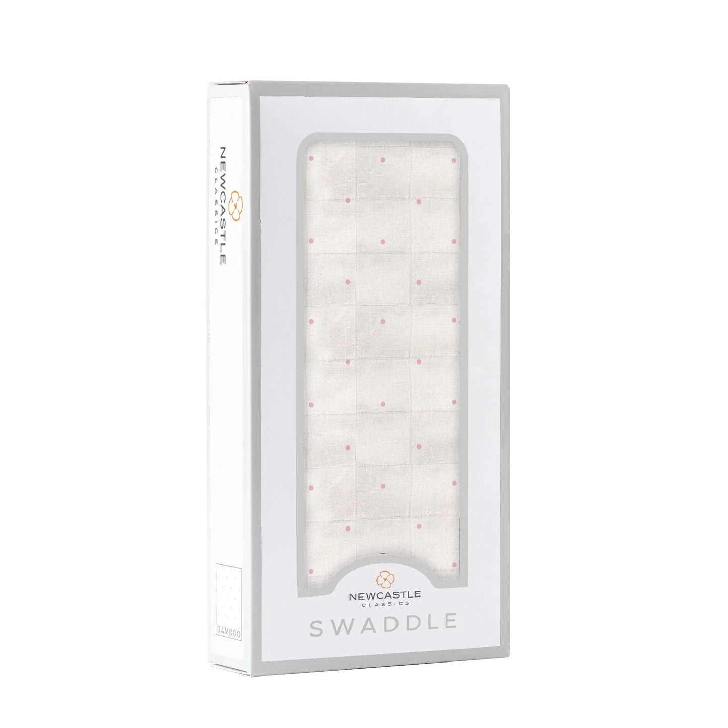 Pink Polka Dot Bamboo Muslin Swaddle Blanket For Newborns Newcastle Classics
