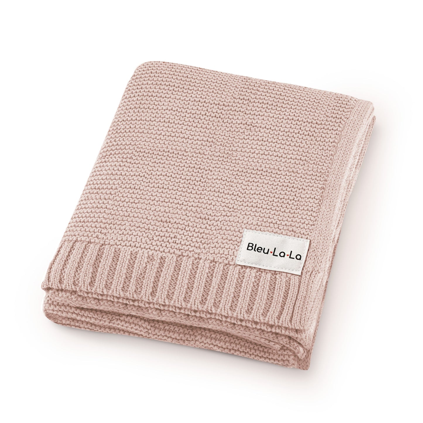 Heritage Knit 100 Percent Organic Cotton Luxury Knit Baby Swaddle Blanket Bleu La La