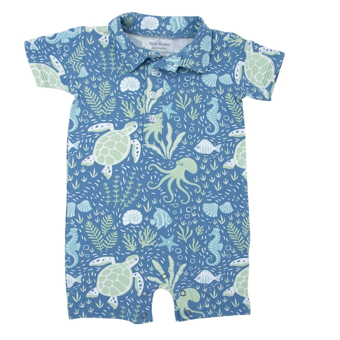 Polo Romper for Boys Short Sleeve Comfortable Stylish Outfit Sweet Bamboo