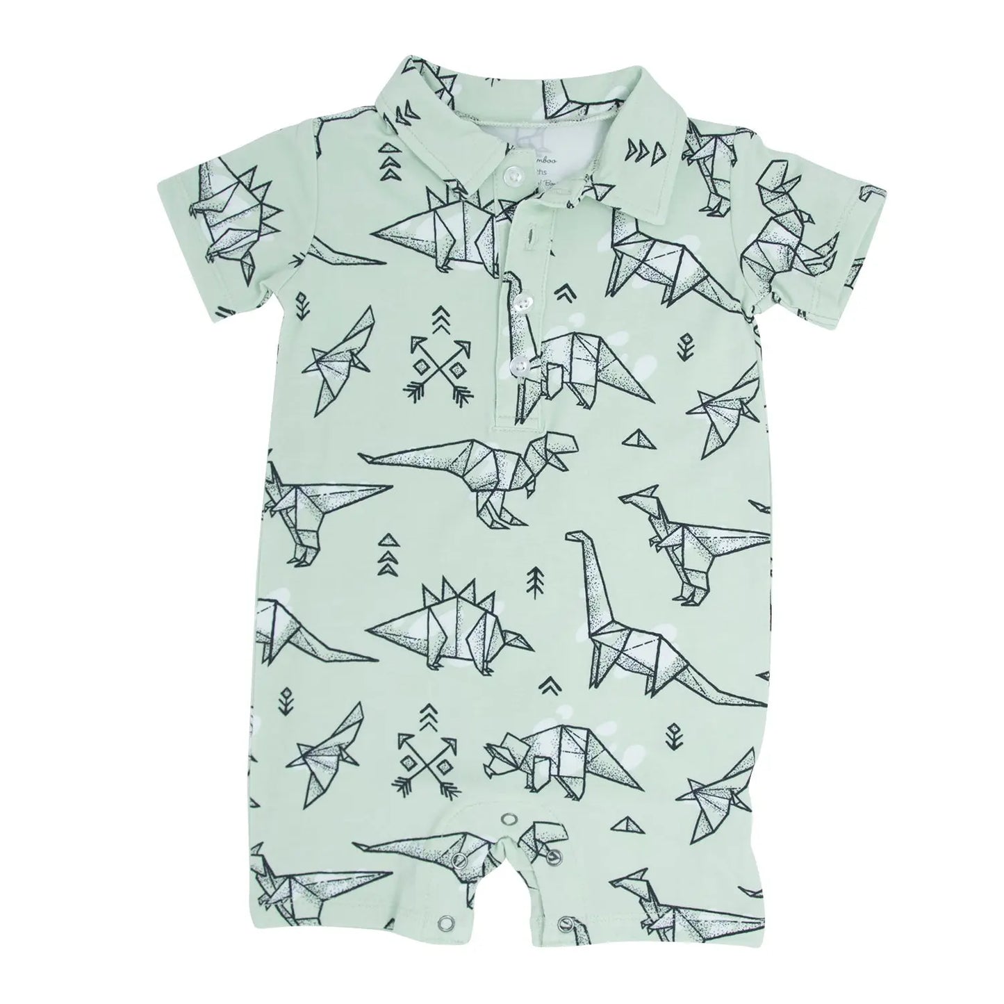 Polo Romper for Boys Short Sleeve Comfortable Stylish Safe for Sensitive Skin Sweet Bamboo