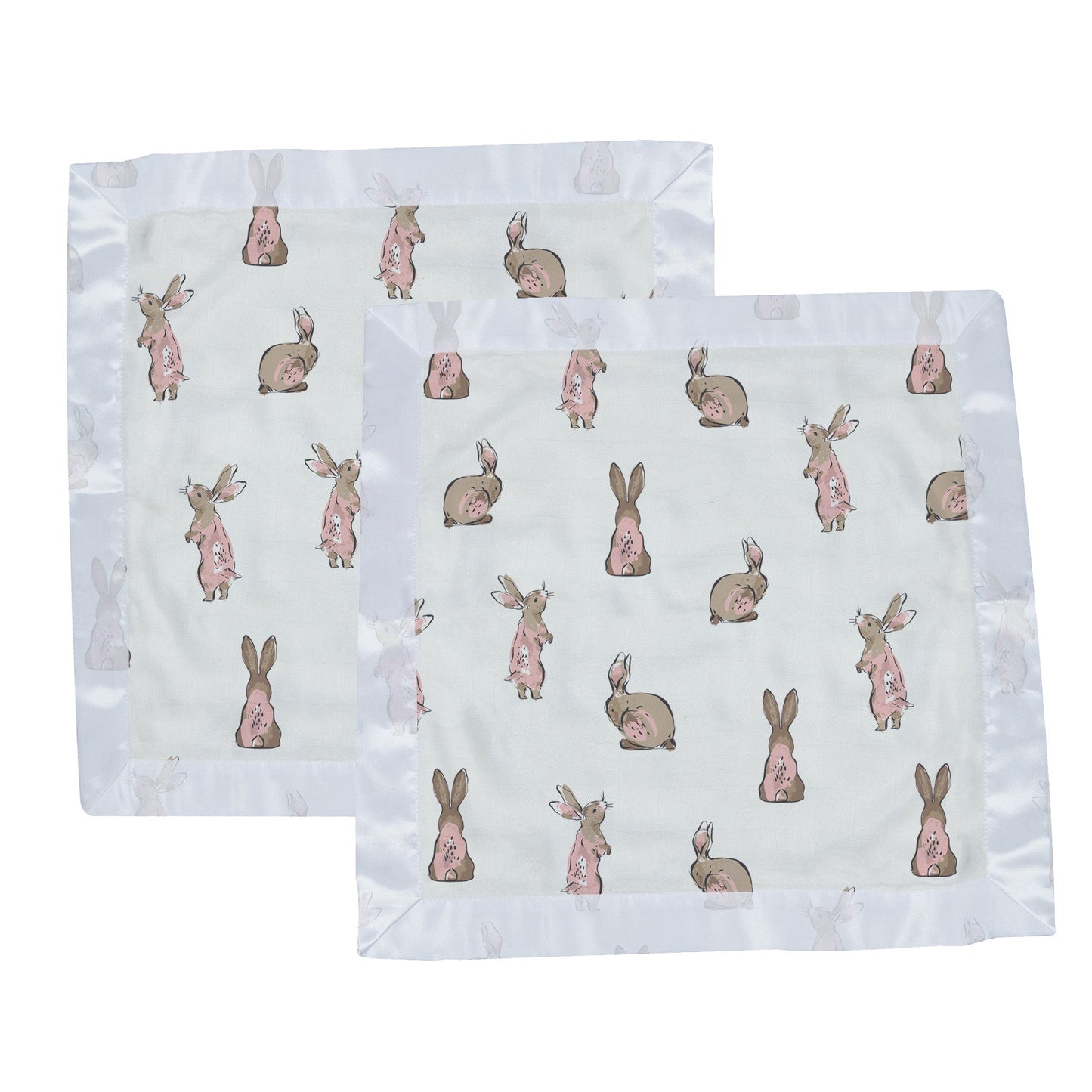 Powder Pink Bunnies Bamboo Newcastle Blankie Set for Infants and Toddlers Newcastle Classics