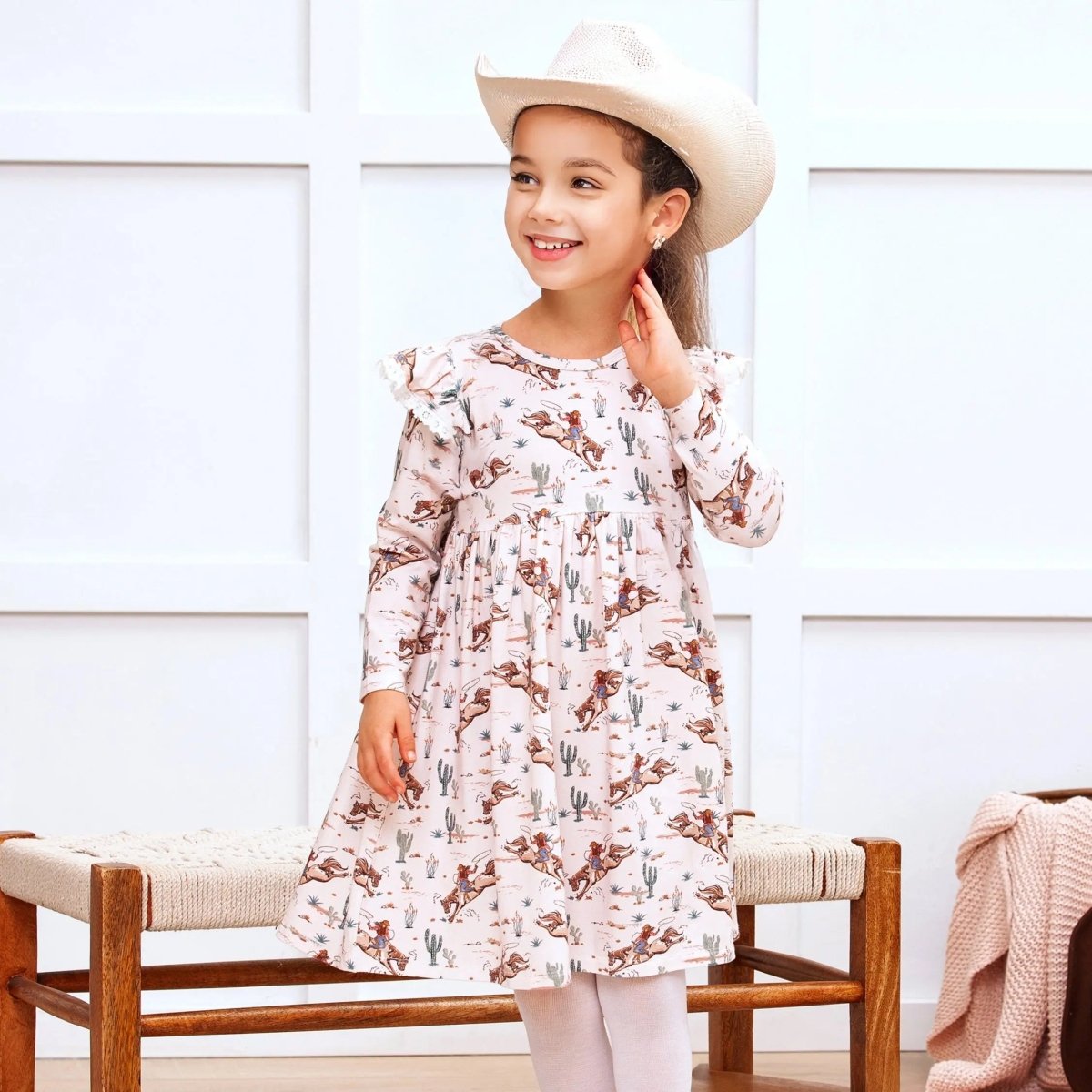 Tesa Babe Prairie Princess Girls Western Cowgirl Bamboo Dress - Everetts Place Boutique -