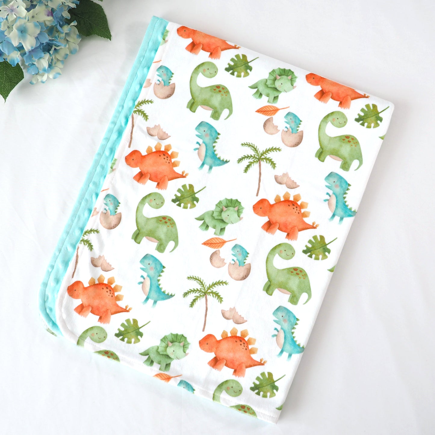 Premium Baby And Toddler Minky Dinosaur Blanket Honey Lemonade