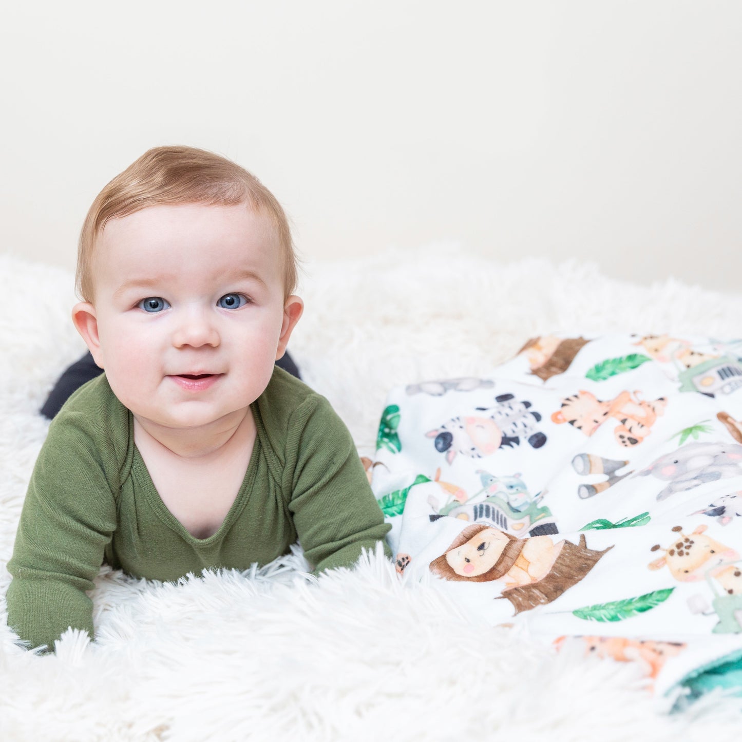 Premium Baby And Toddler Minky Blanket Safari Soft Lightweight Jungle Nursery Honey Lemonade