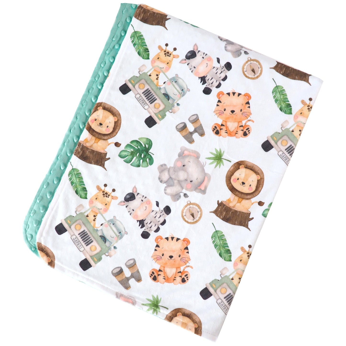 Premium Baby And Toddler Minky Blanket Safari Soft Lightweight Jungle Nursery Honey Lemonade