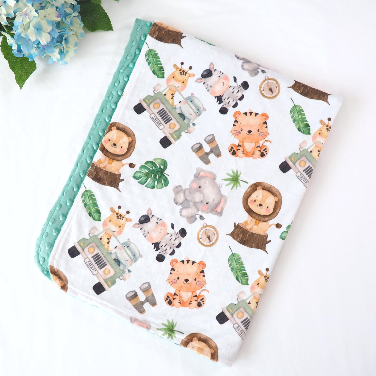 Premium Baby And Toddler Minky Blanket Safari Soft Lightweight Jungle Nursery Honey Lemonade