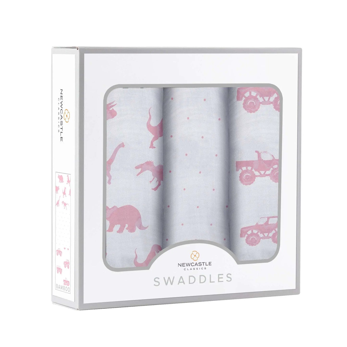 Pretty In Pink Bamboo Muslin Swaddle 3 Pack Soft Breathable Pre-Washed Baby Blankets Newcastle Classics