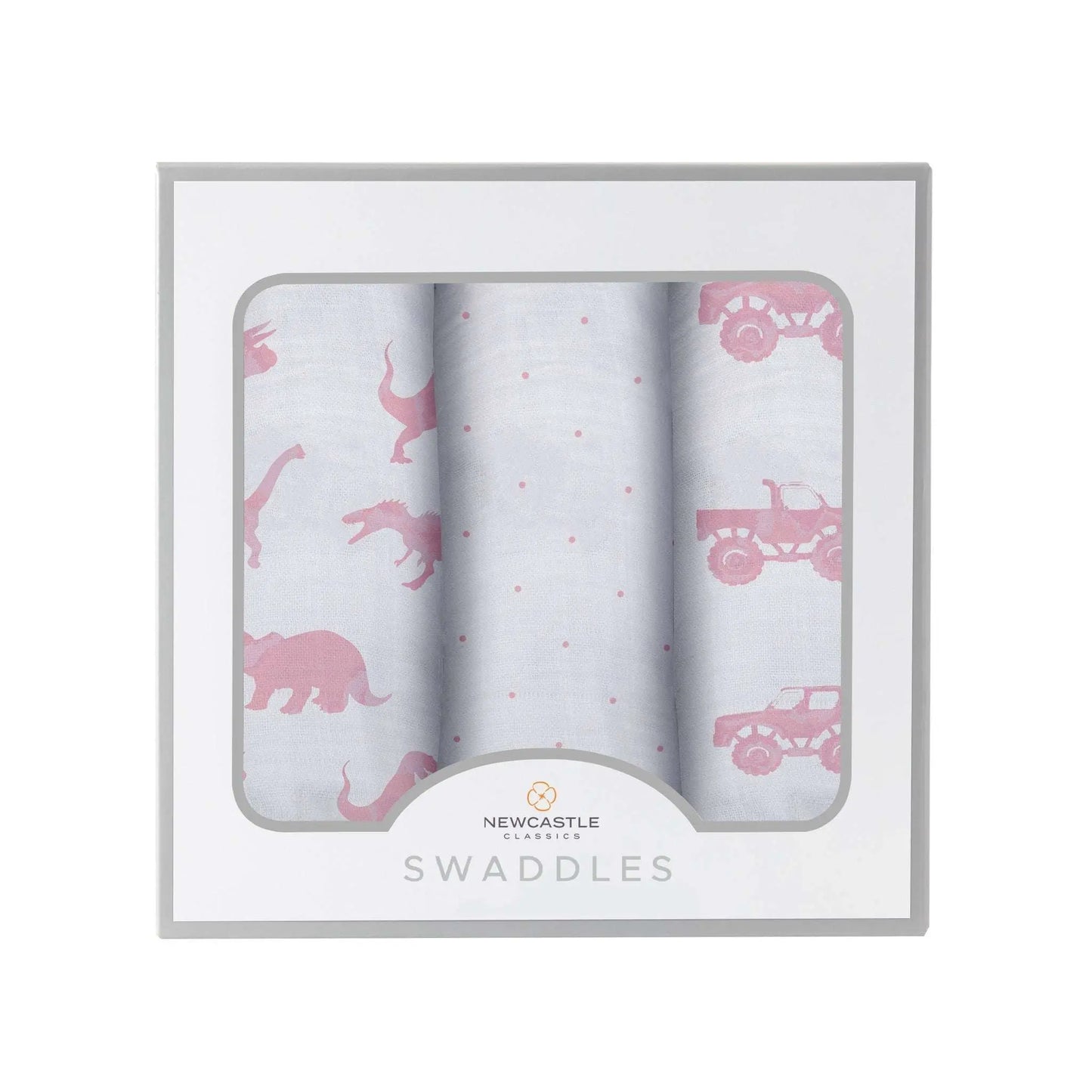 Pretty In Pink Bamboo Muslin Swaddle 3 Pack Soft Breathable Pre-Washed Baby Blankets Newcastle Classics